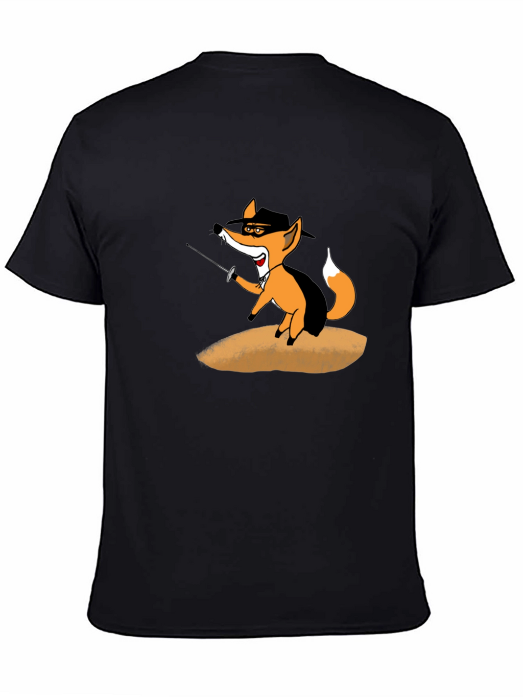Fencing Fox Graphic Tee - Black Cotton T-Shirt
