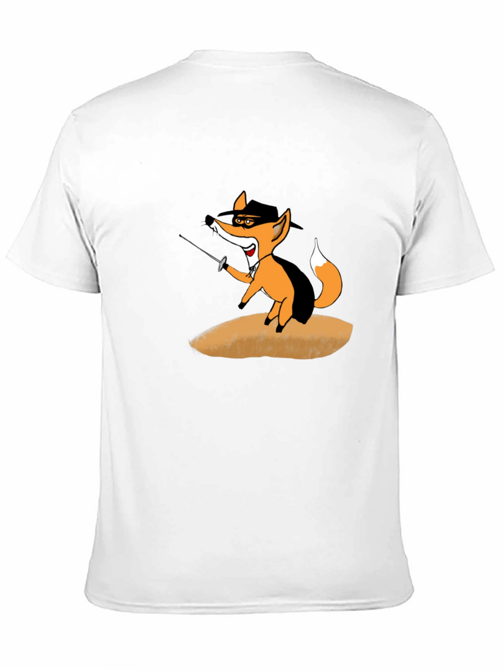 Fencing Fox Graphic Tee - Black Cotton T-Shirt