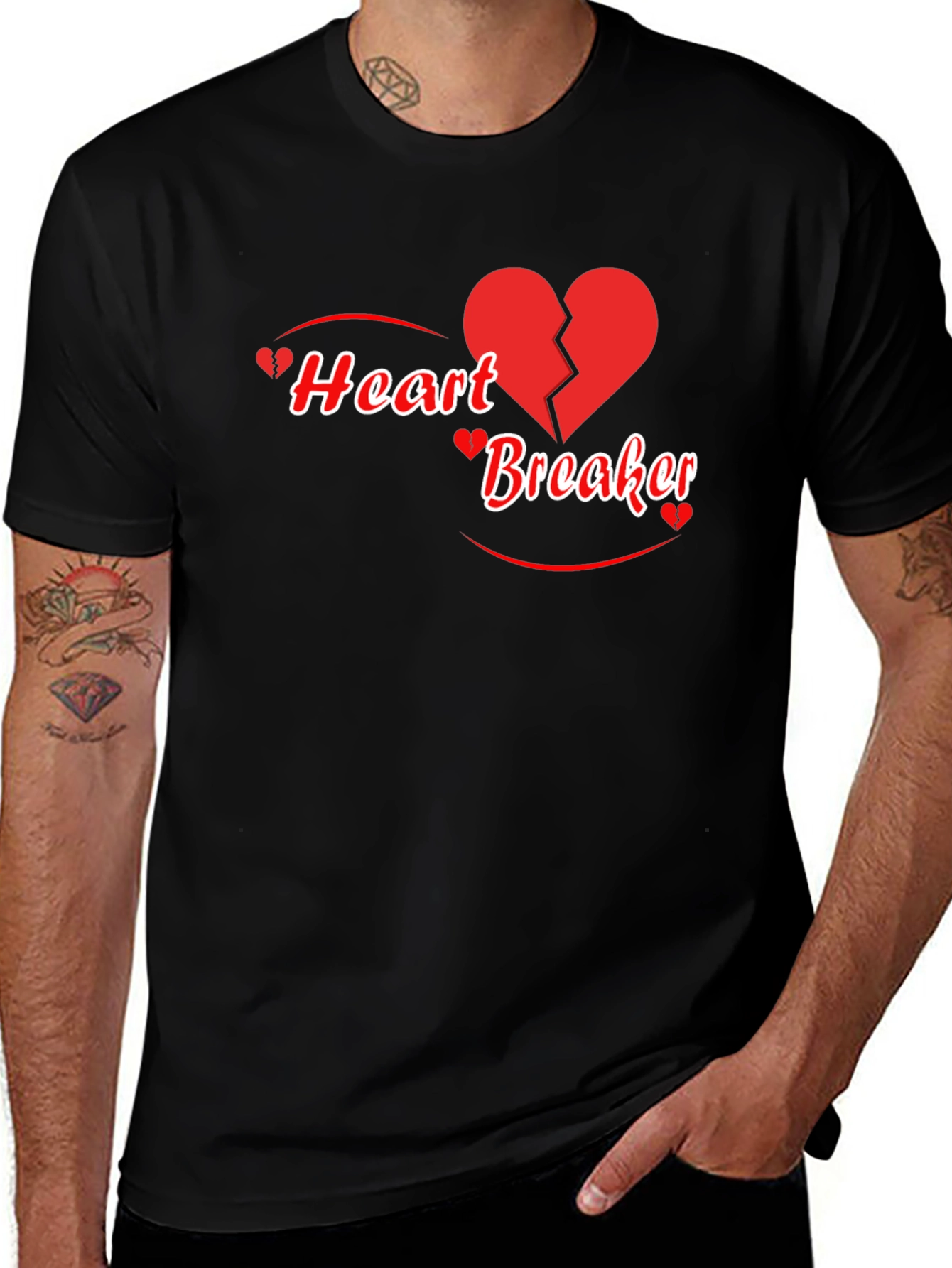 Heart Breaker Graphic T-Shirt - Black