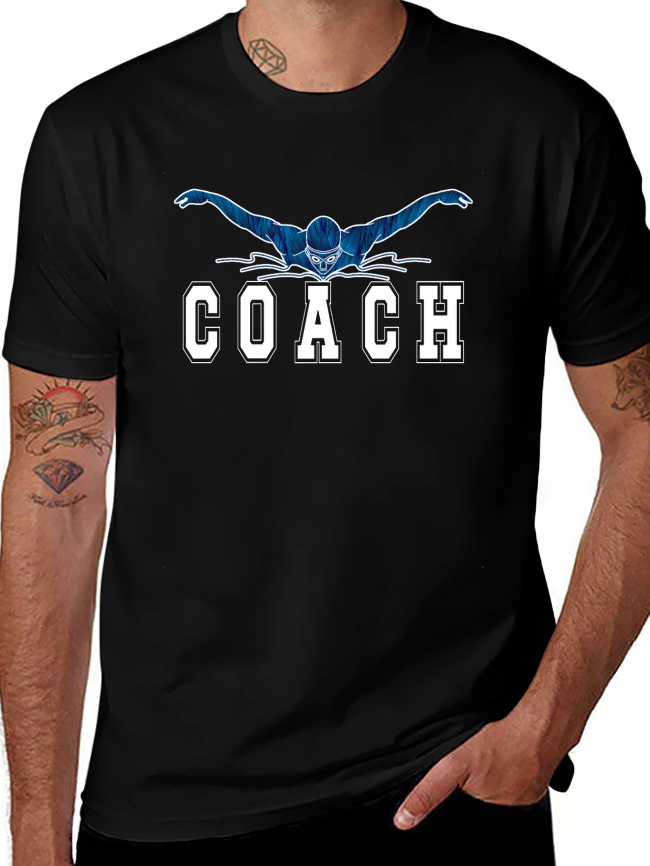 Swimmer Coach Graphic T-Shirt