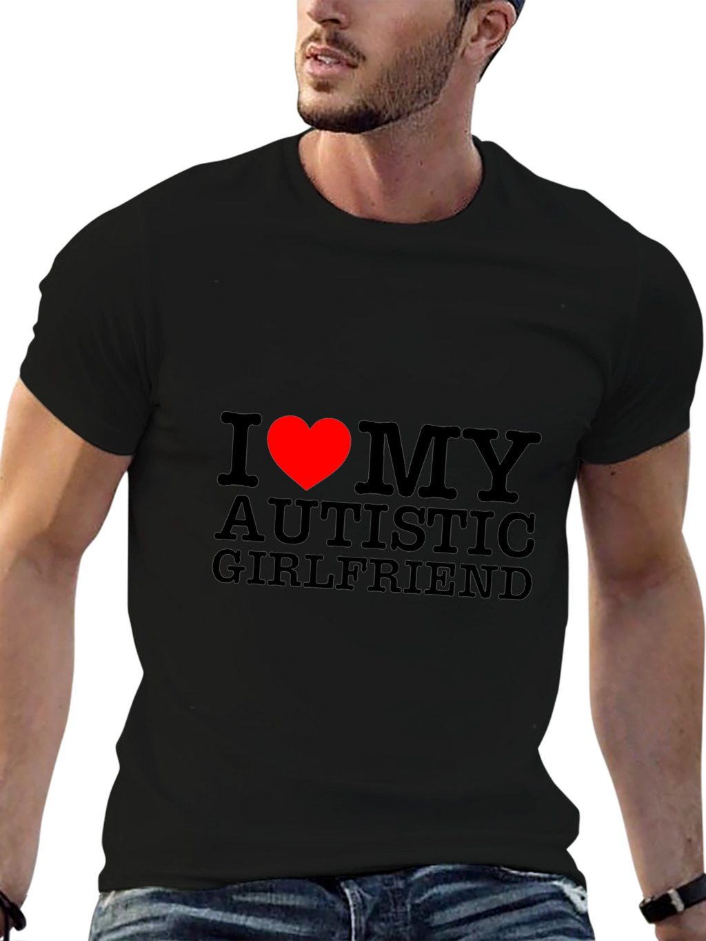 I Heart My Autistic Girlfriend T-Shirt - Black