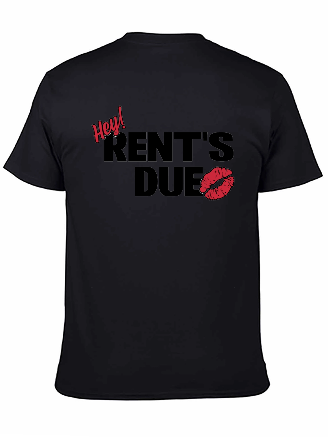 Hey! Rents Due Graphic Tee - Kiss Print
