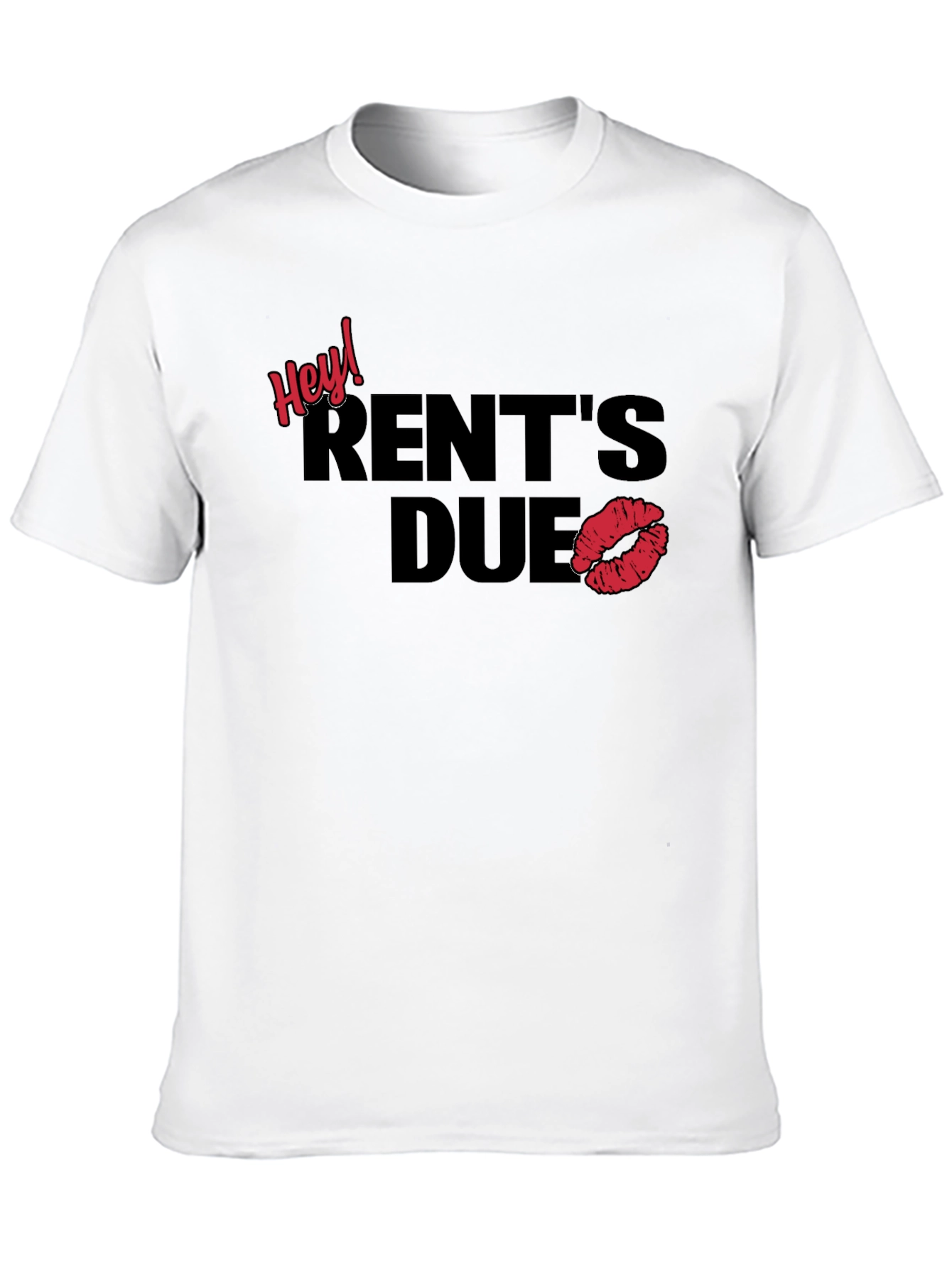 Hey! Rents Due Graphic Tee - Kiss Print