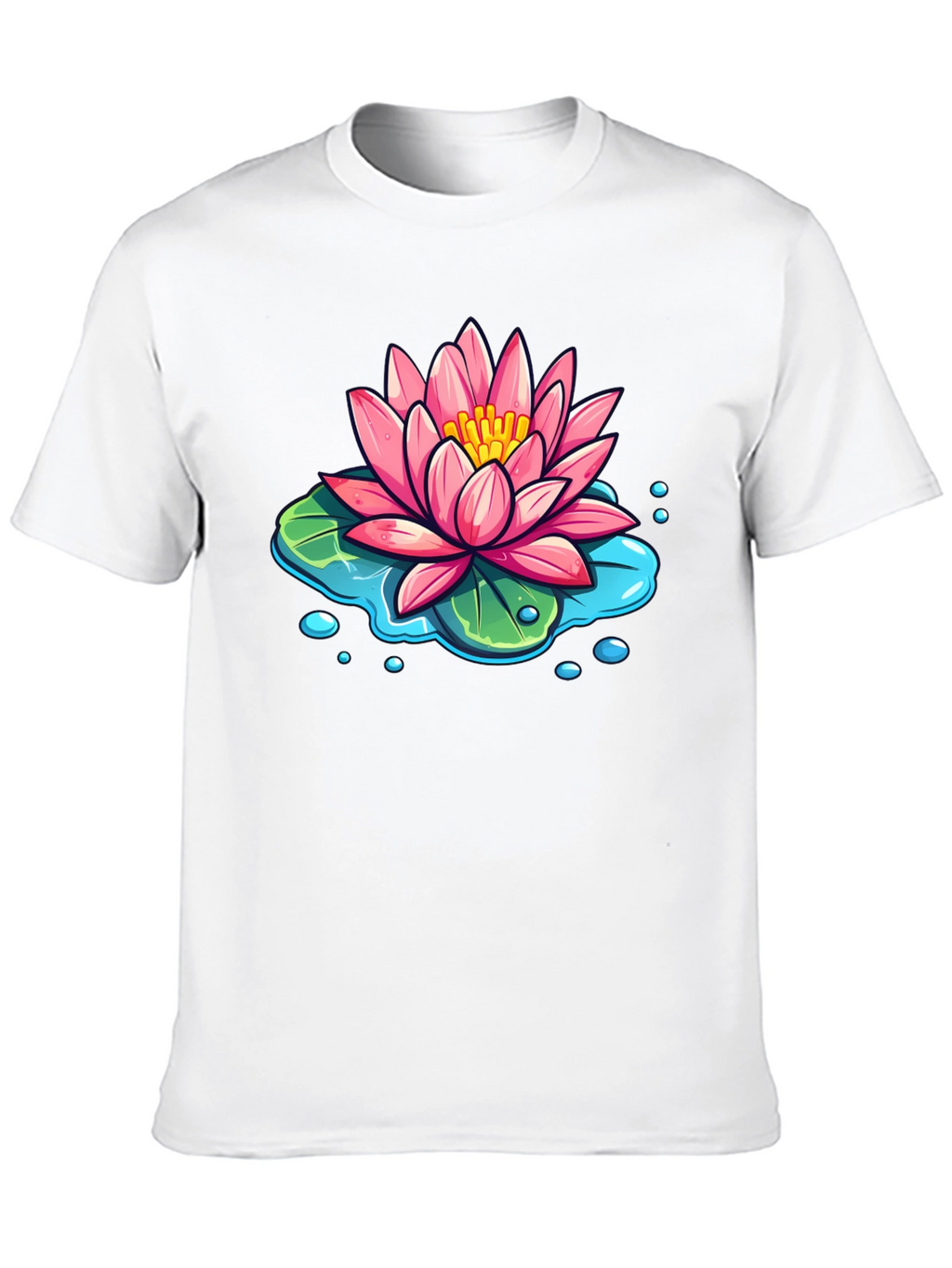 Lotus Flower T-Shirt - Black Cotton Graphic Tee