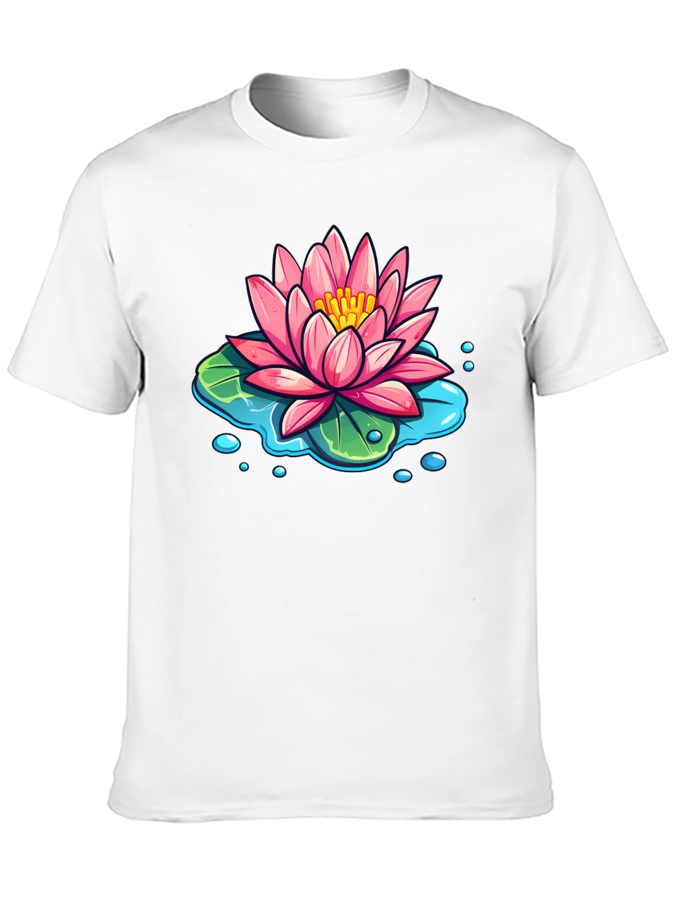 Lotus Flower T-Shirt - Black Cotton Graphic Tee