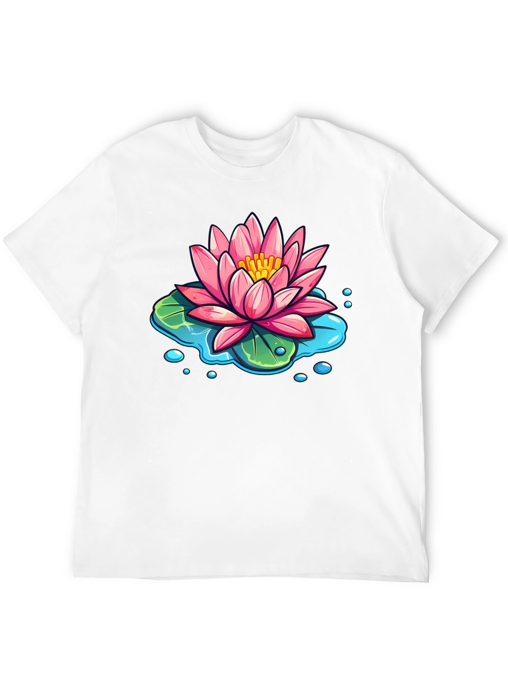 Lotus Flower T-Shirt - Black Cotton Graphic Tee