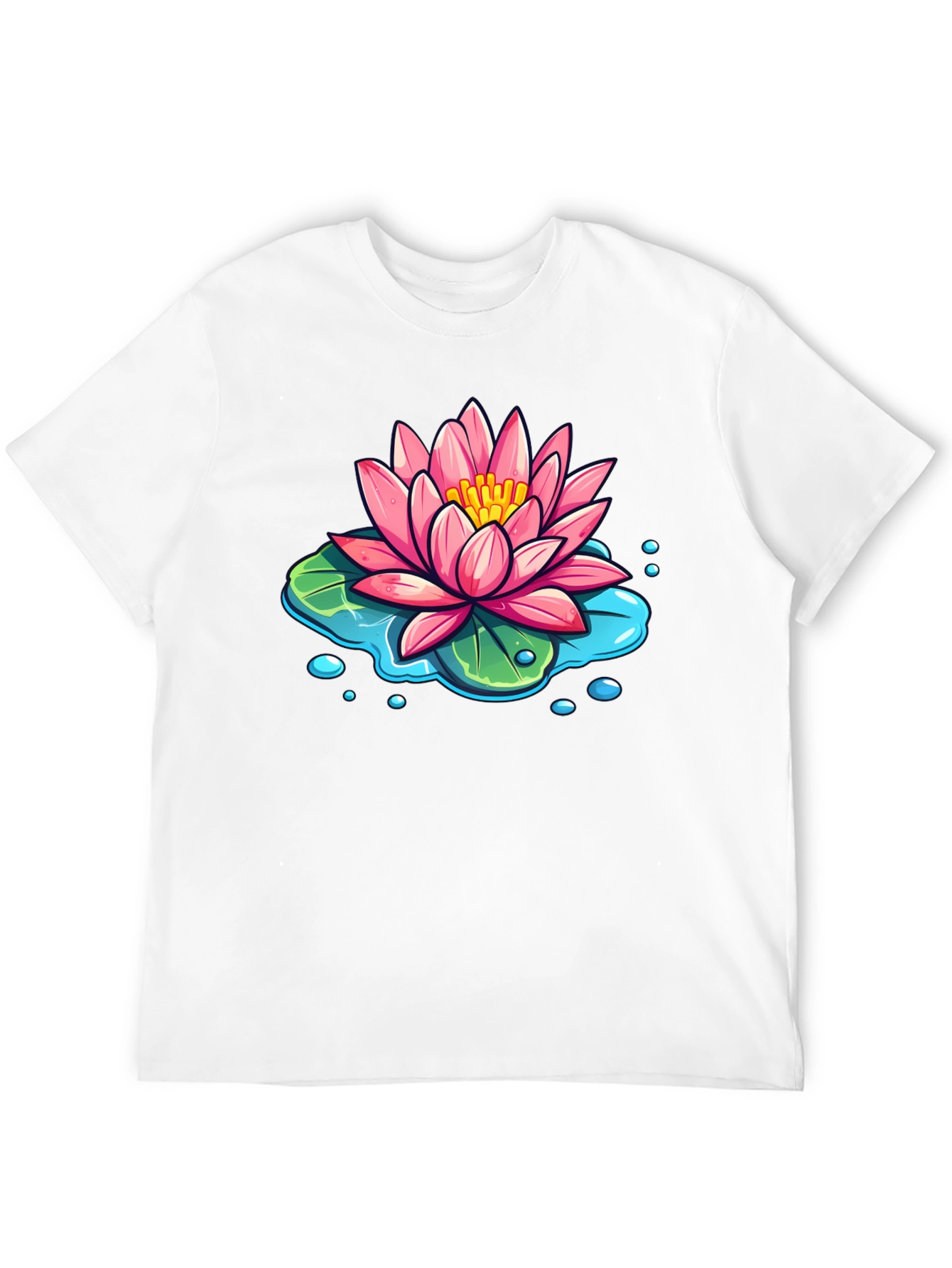 Lotus Flower T-Shirt - Black Cotton Graphic Tee