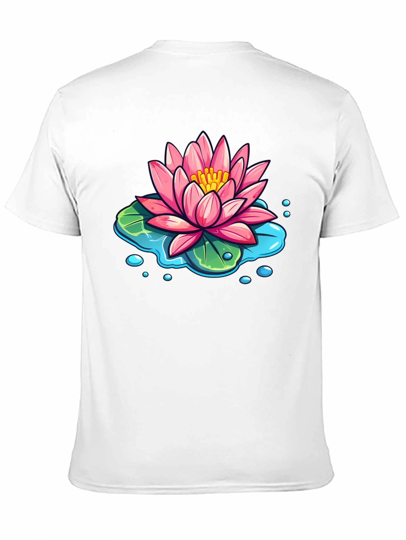 Lotus Flower T-Shirt - Black Cotton Graphic Tee