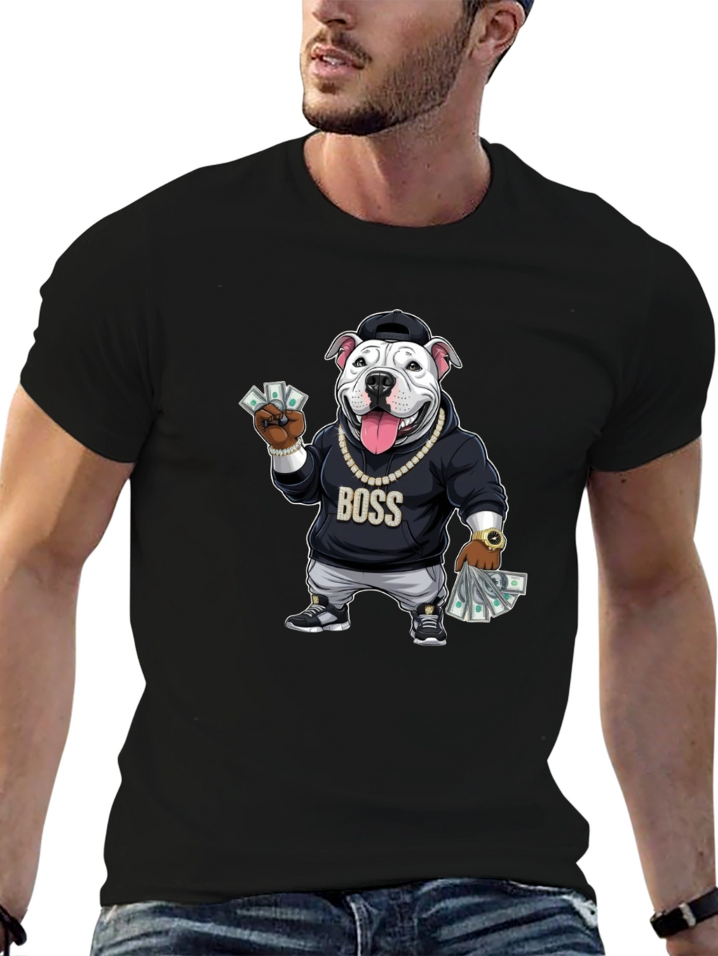 Boss Dog Graphic Black T-Shirt
