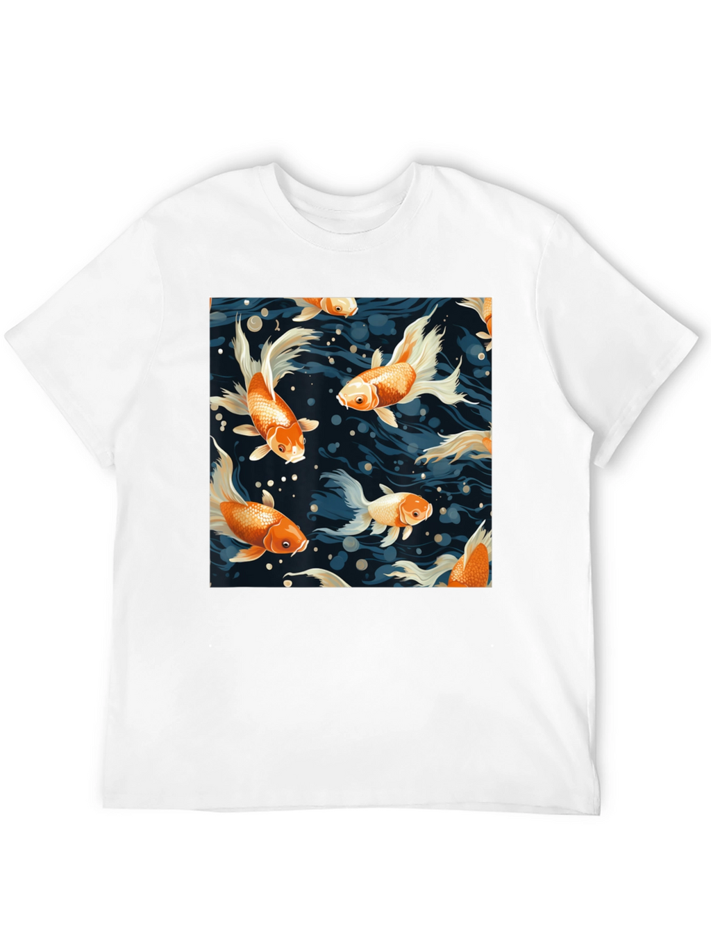 Goldfish Print Crew Neck T-Shirt