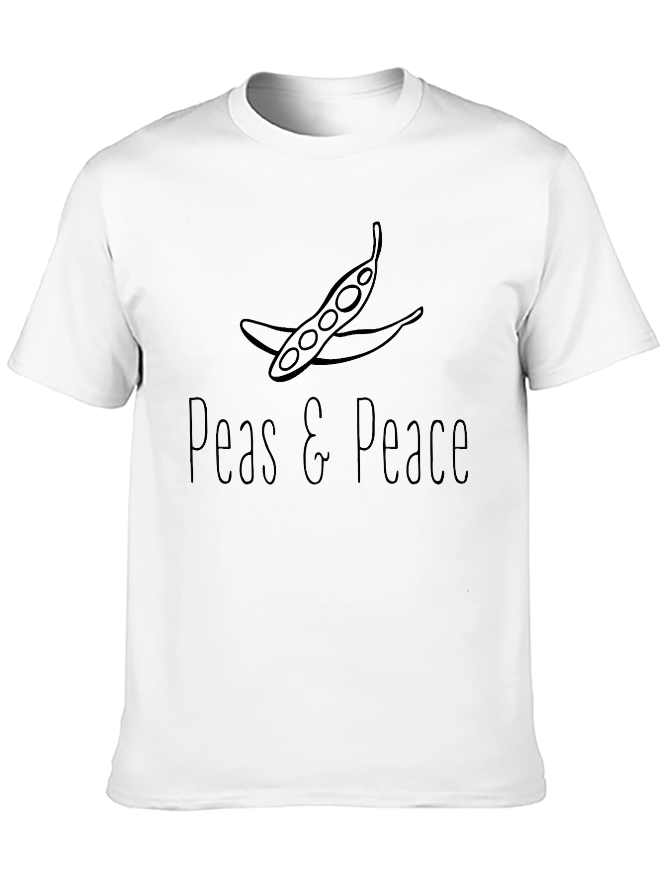 Peas and Peace Graphic T-Shirt - Black