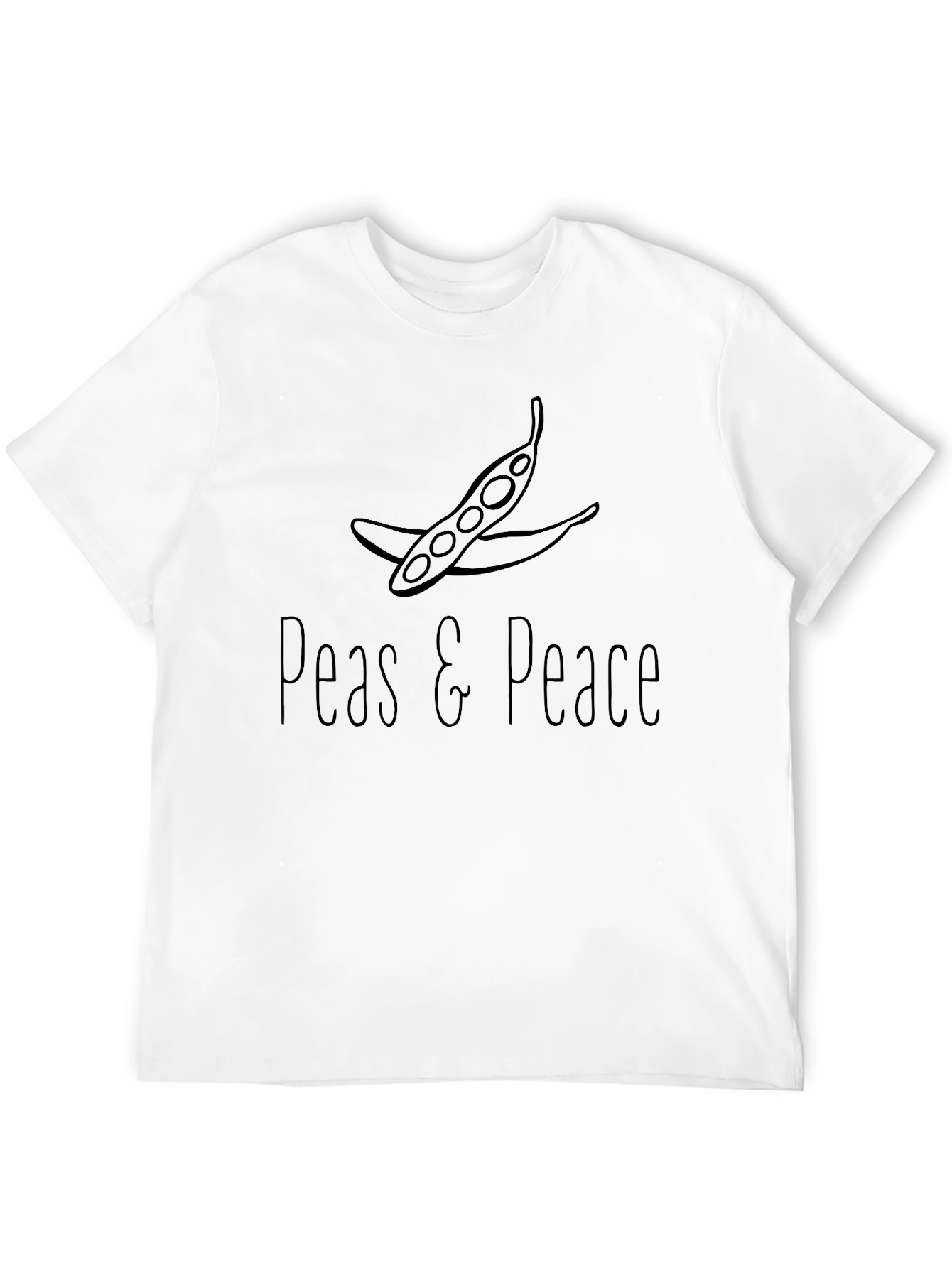 Peas and Peace Graphic T-Shirt - Black