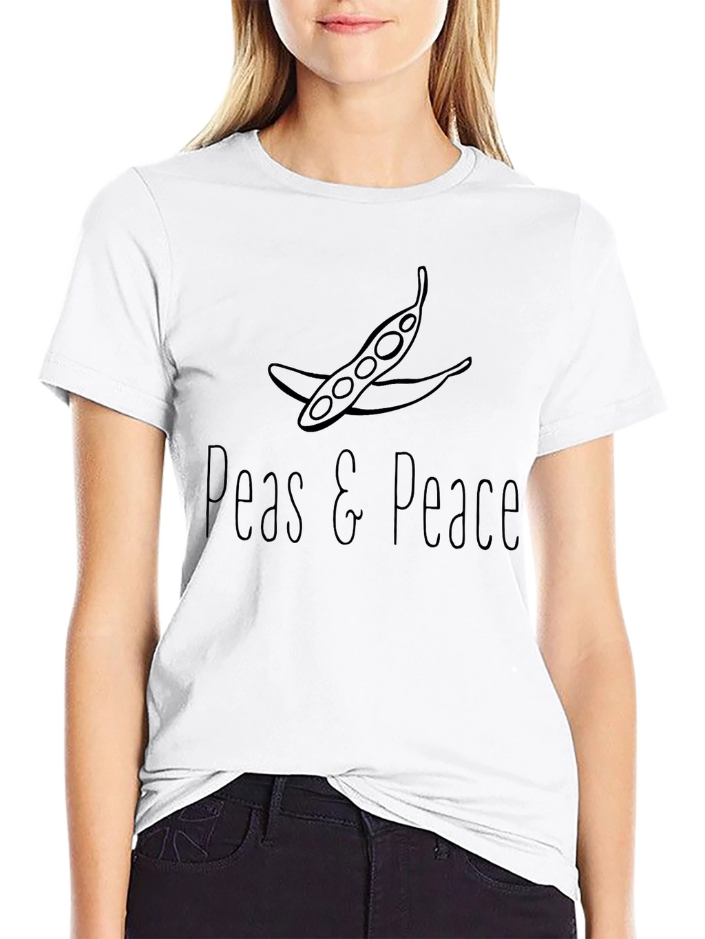 Peas and Peace Graphic T-Shirt - Black
