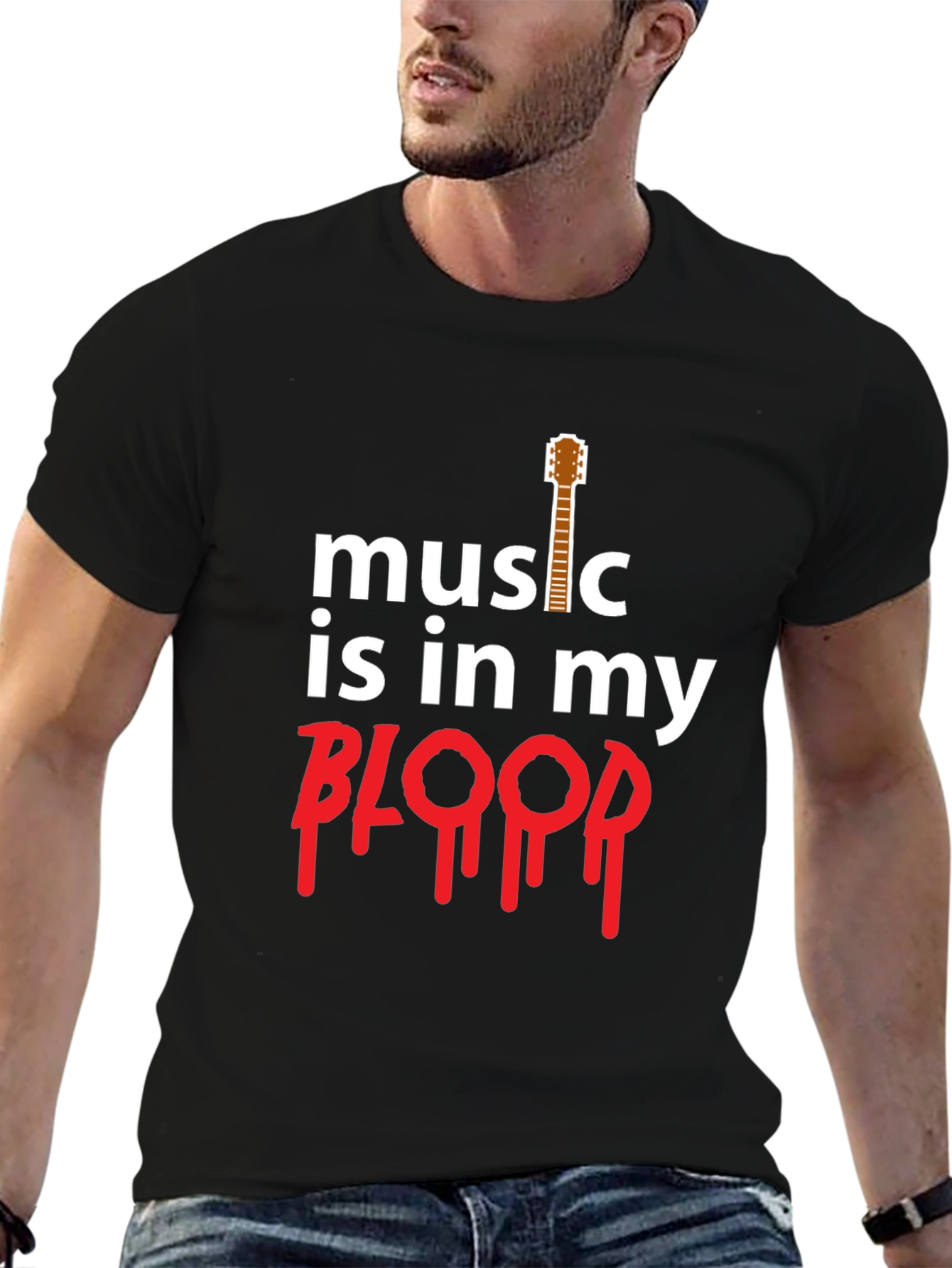 Music is in my Blood Guitar T-Shirt