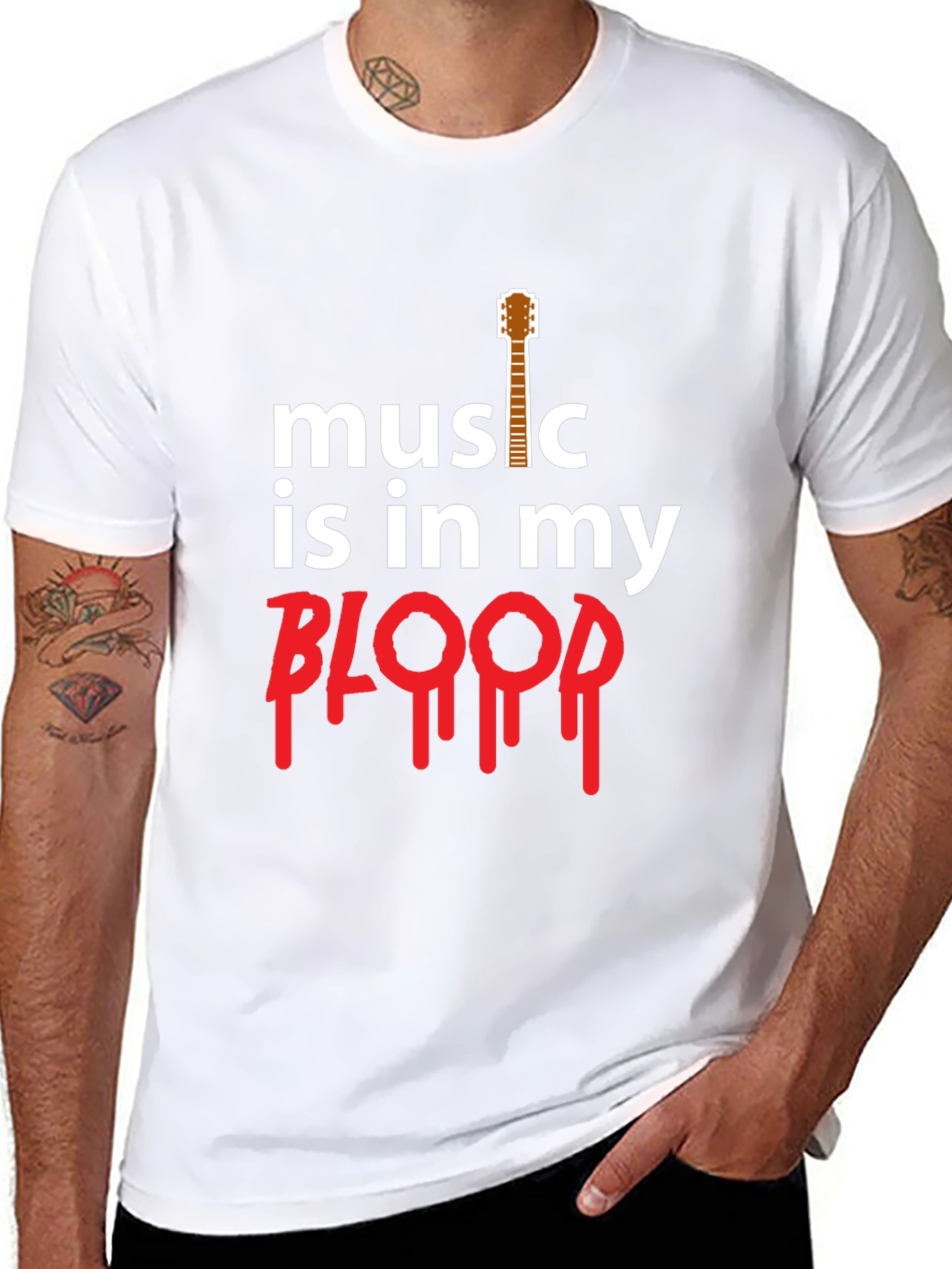 Music is in my Blood Guitar T-Shirt