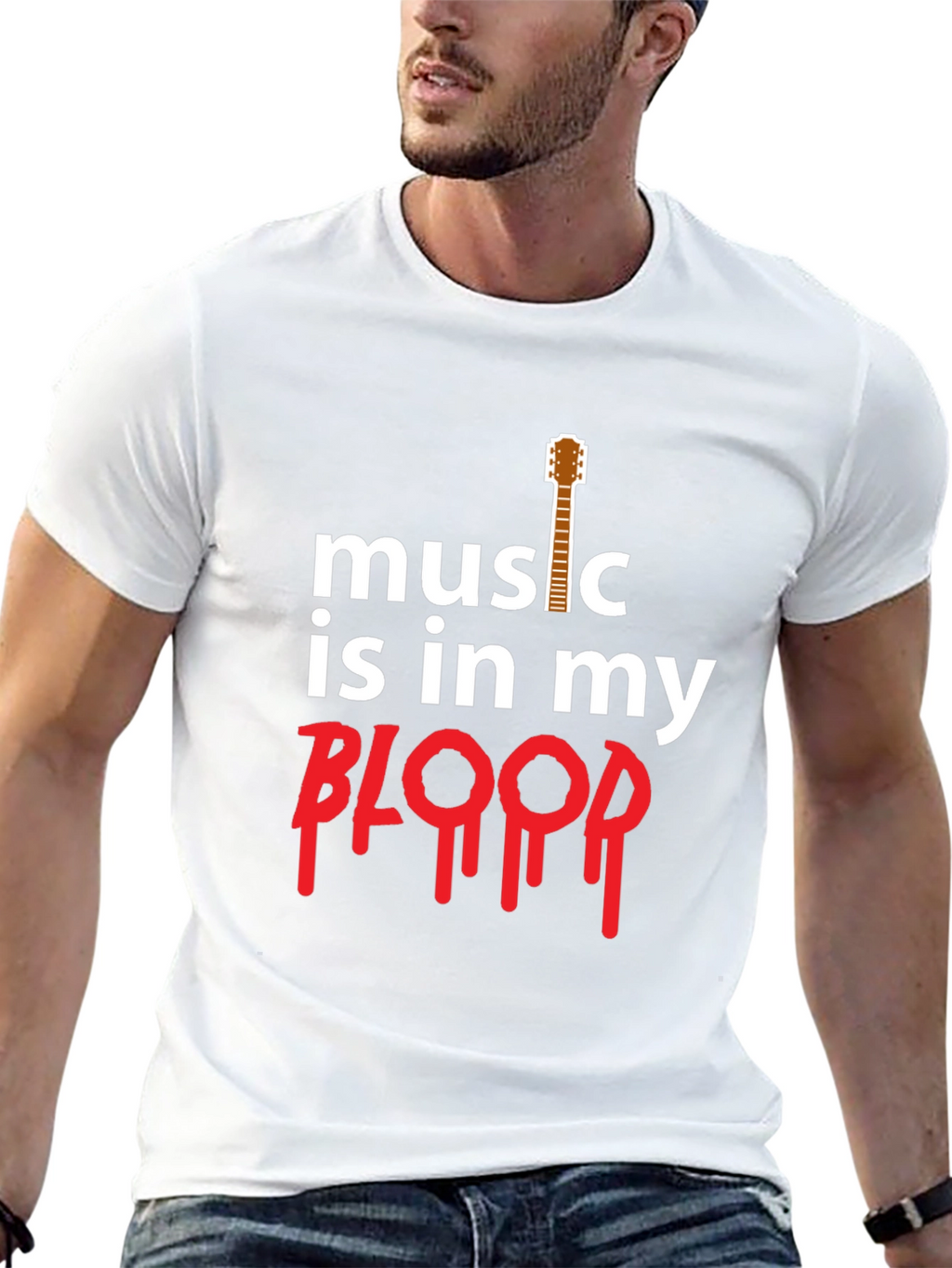 Music is in my Blood Guitar T-Shirt