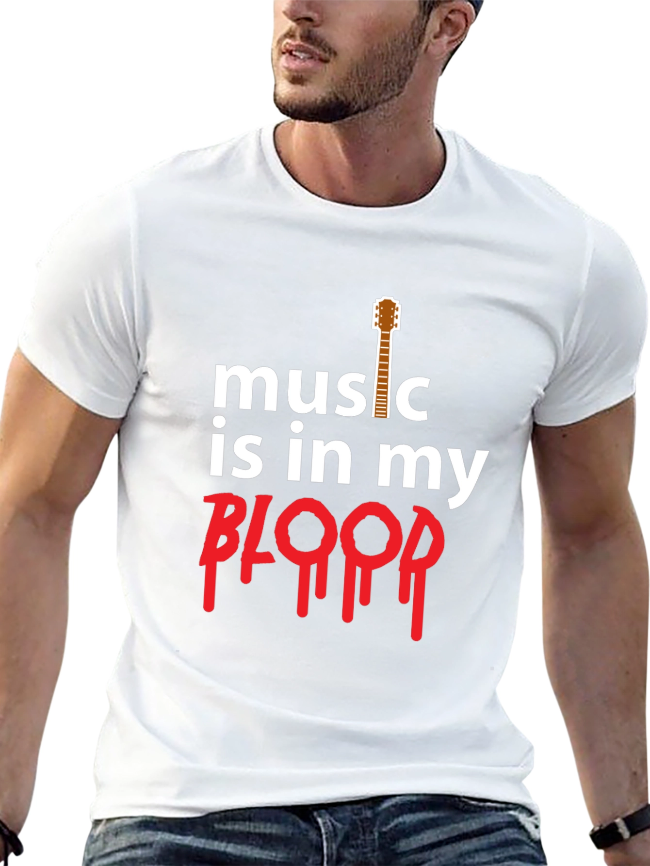 Music is in my Blood Guitar T-Shirt