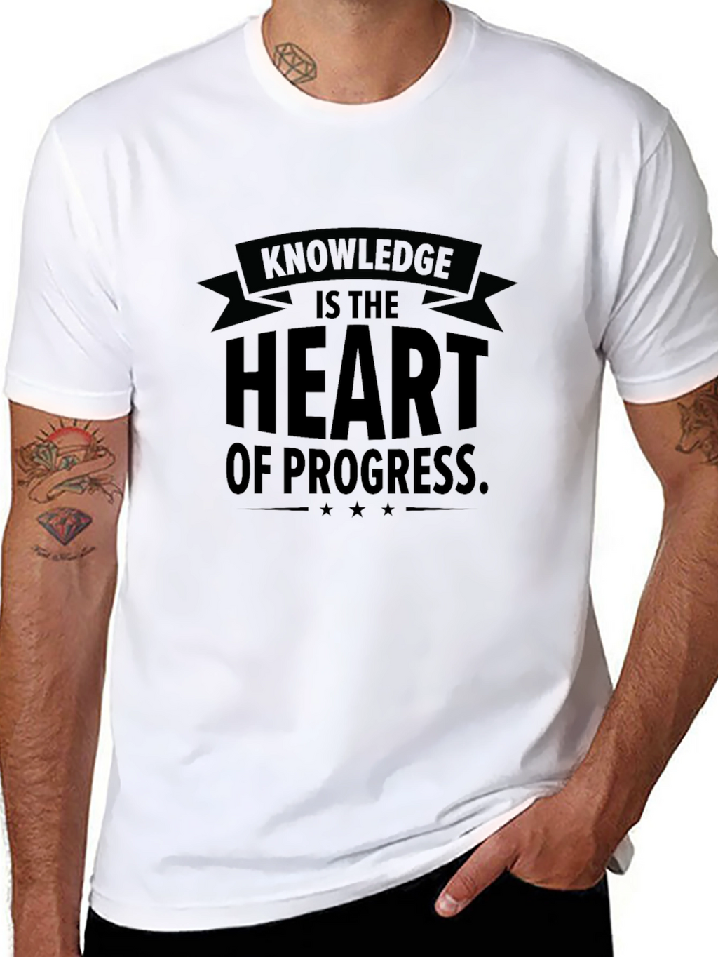 Knowledge is the Heart of Progress Mens T-Shirt