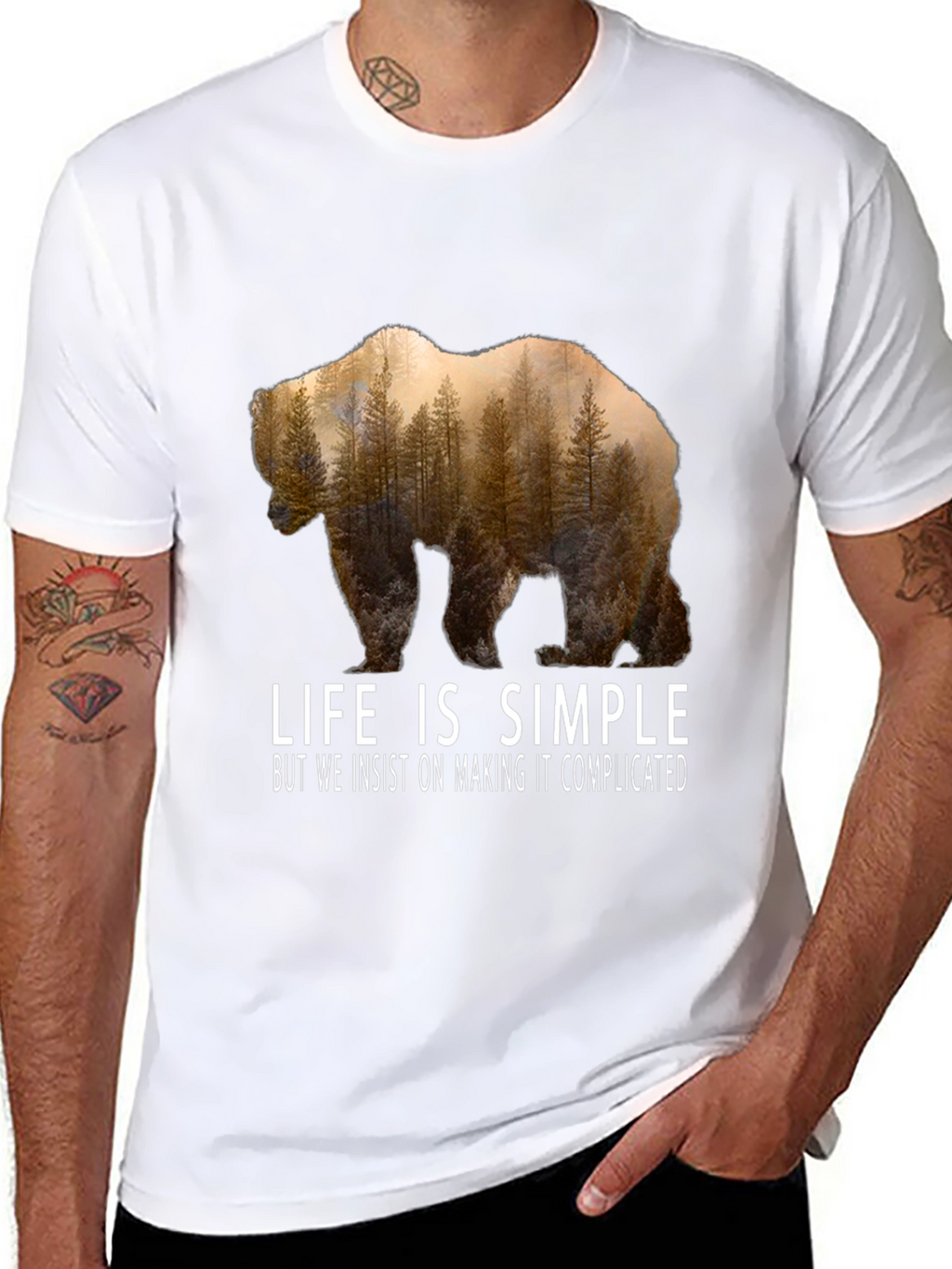 Life is Simple Bear Graphic T-Shirt