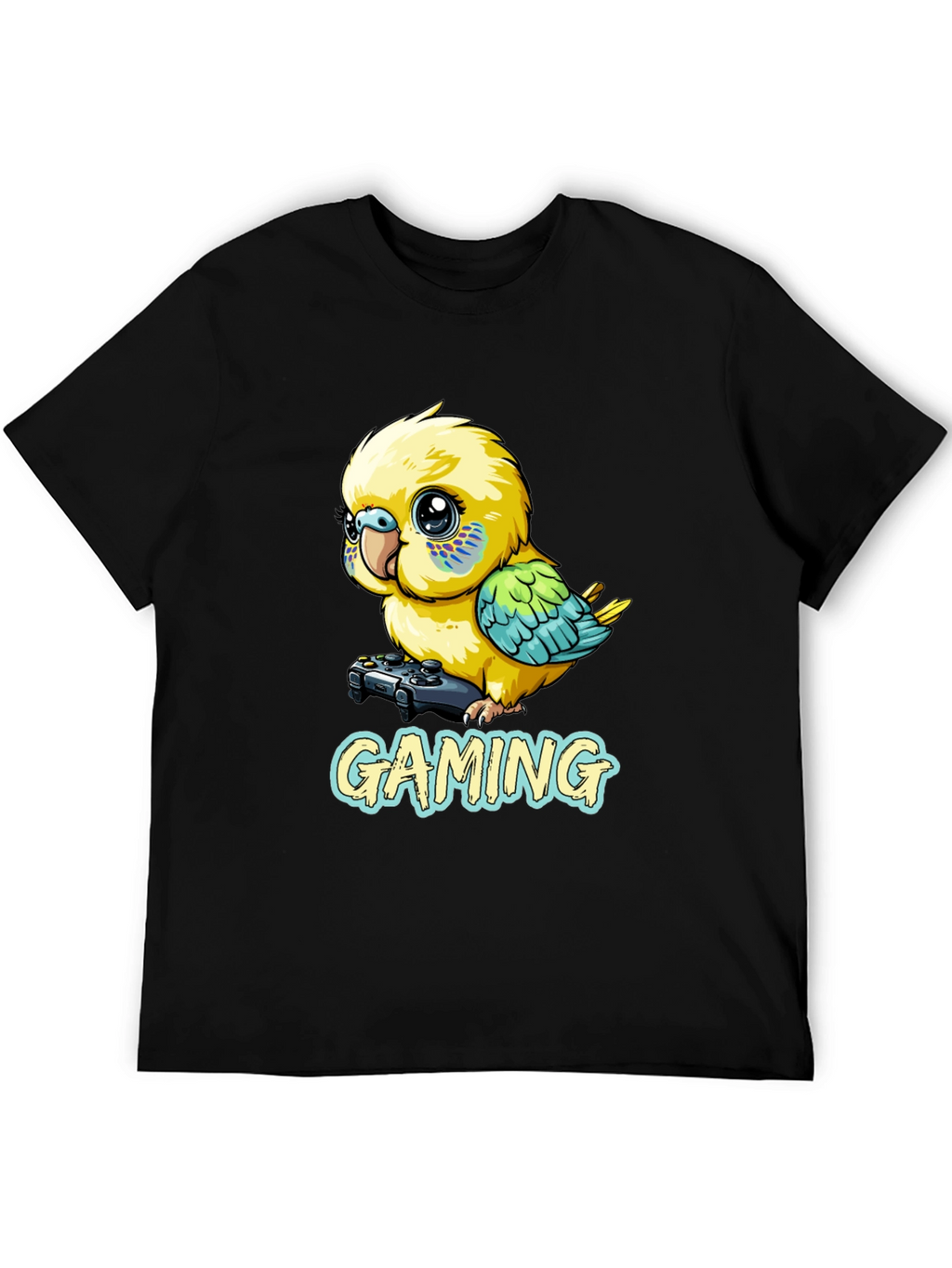 Gaming Parakeet Black T-Shirt