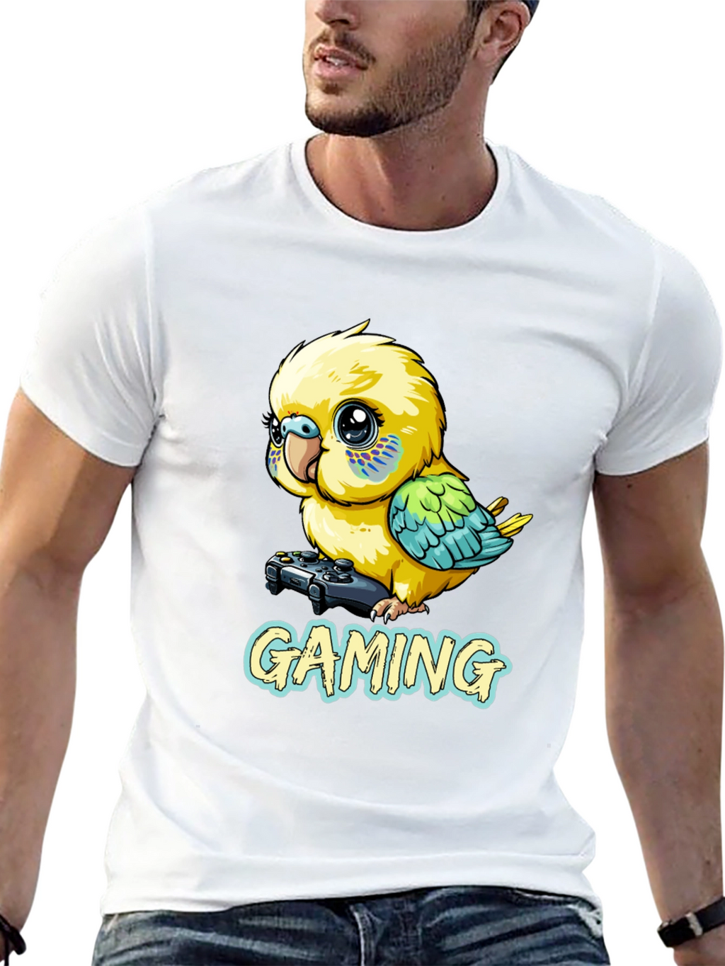 Gaming Parakeet Black T-Shirt
