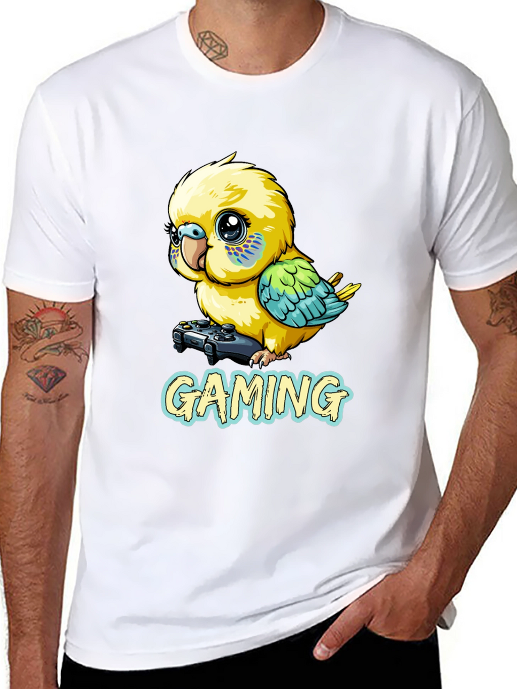 Gaming Parakeet Black T-Shirt