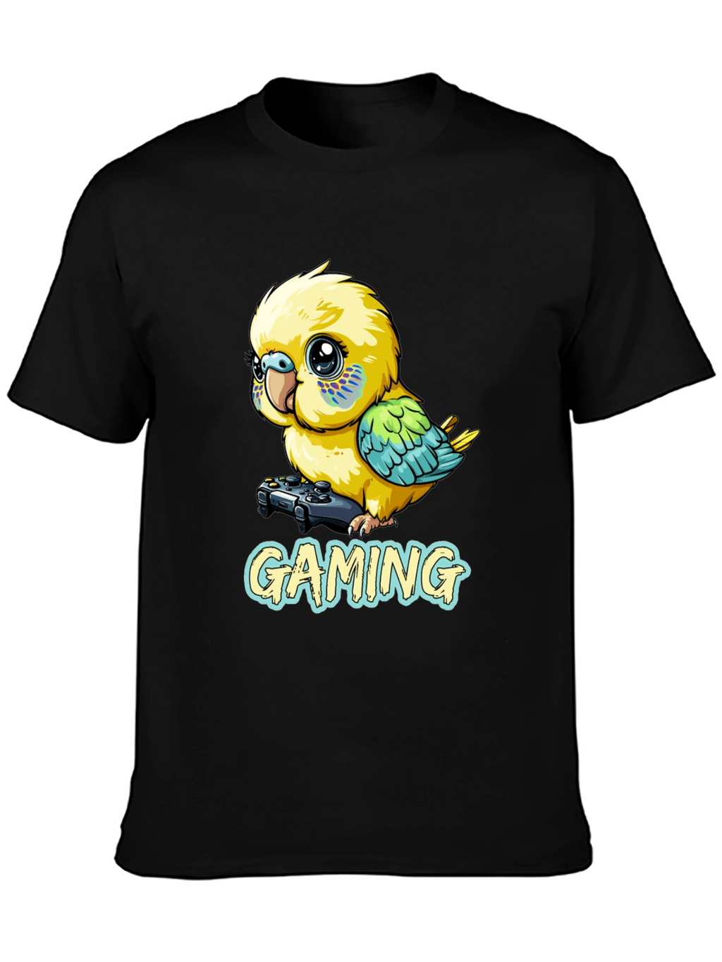 Gaming Parakeet Black T-Shirt