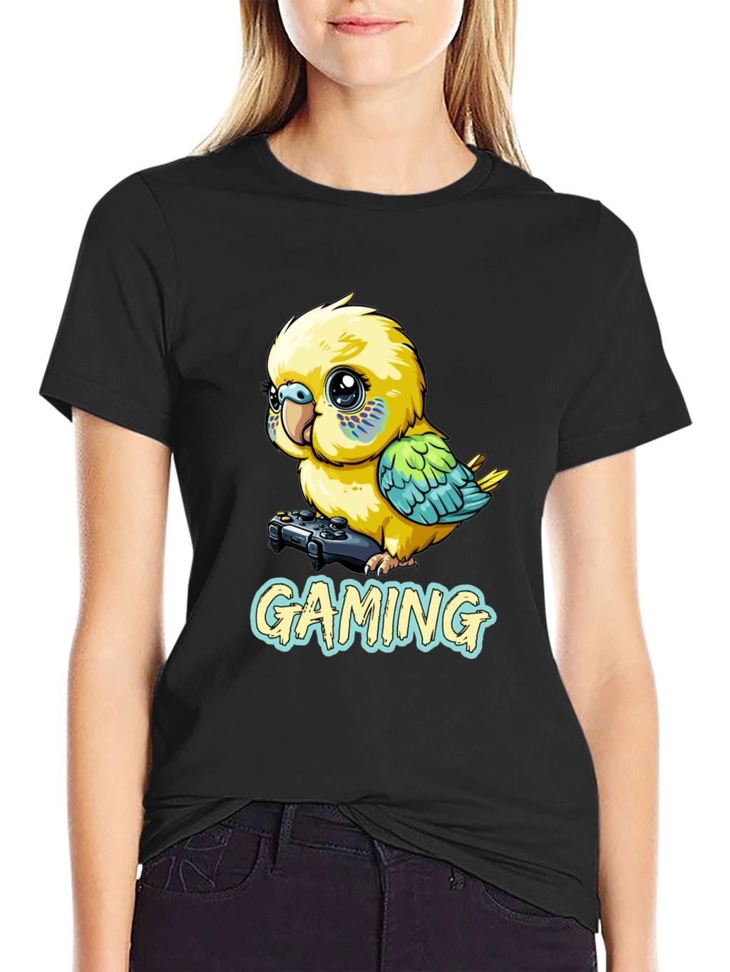 Gaming Parakeet Black T-Shirt