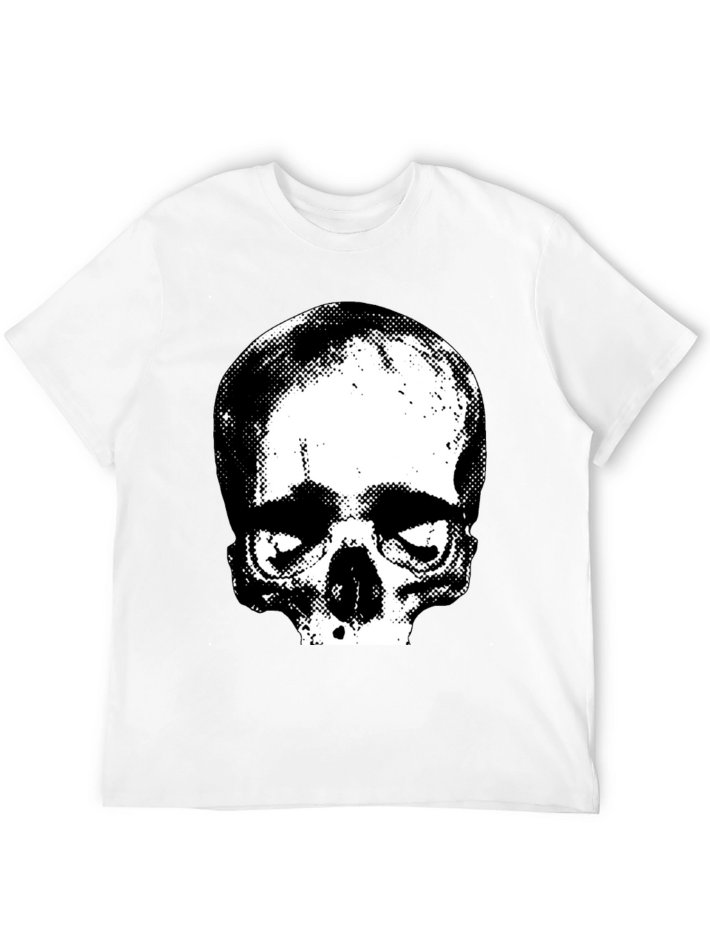 Skull Graphic Print Crew Neck Tee - Black