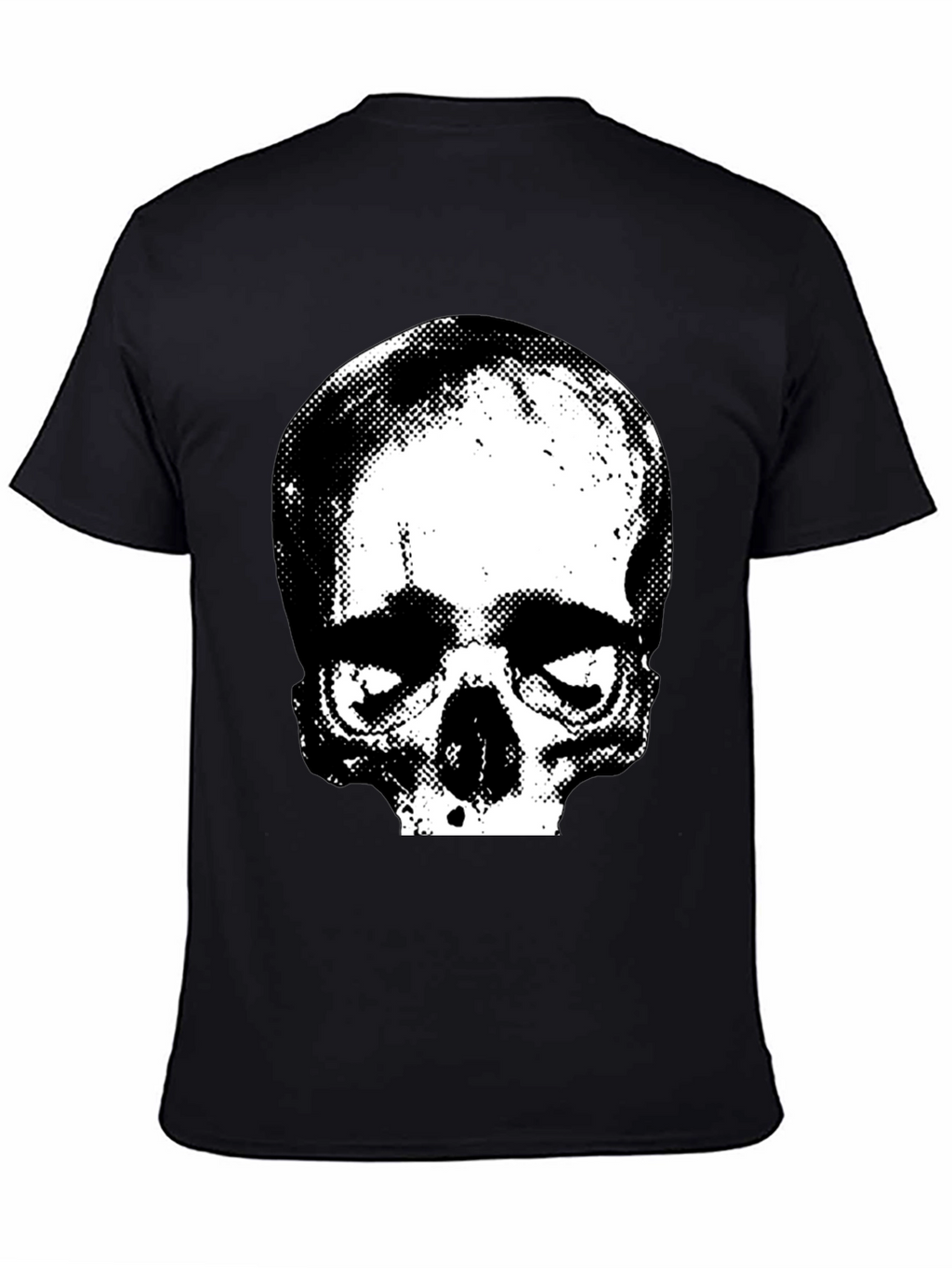 Skull Graphic Print Crew Neck Tee - Black