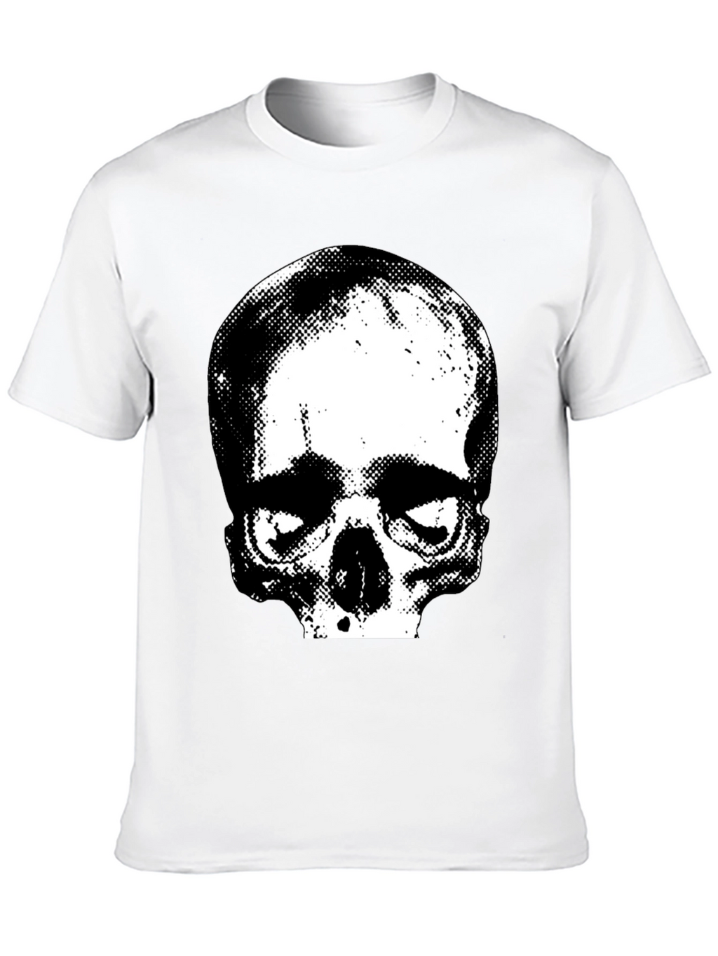 Skull Graphic Print Crew Neck Tee - Black