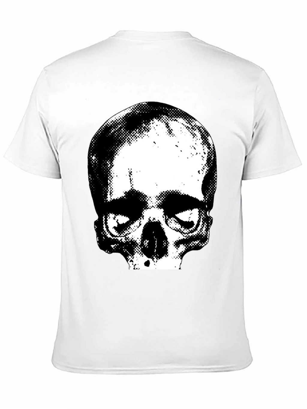 Skull Graphic Print Crew Neck Tee - Black