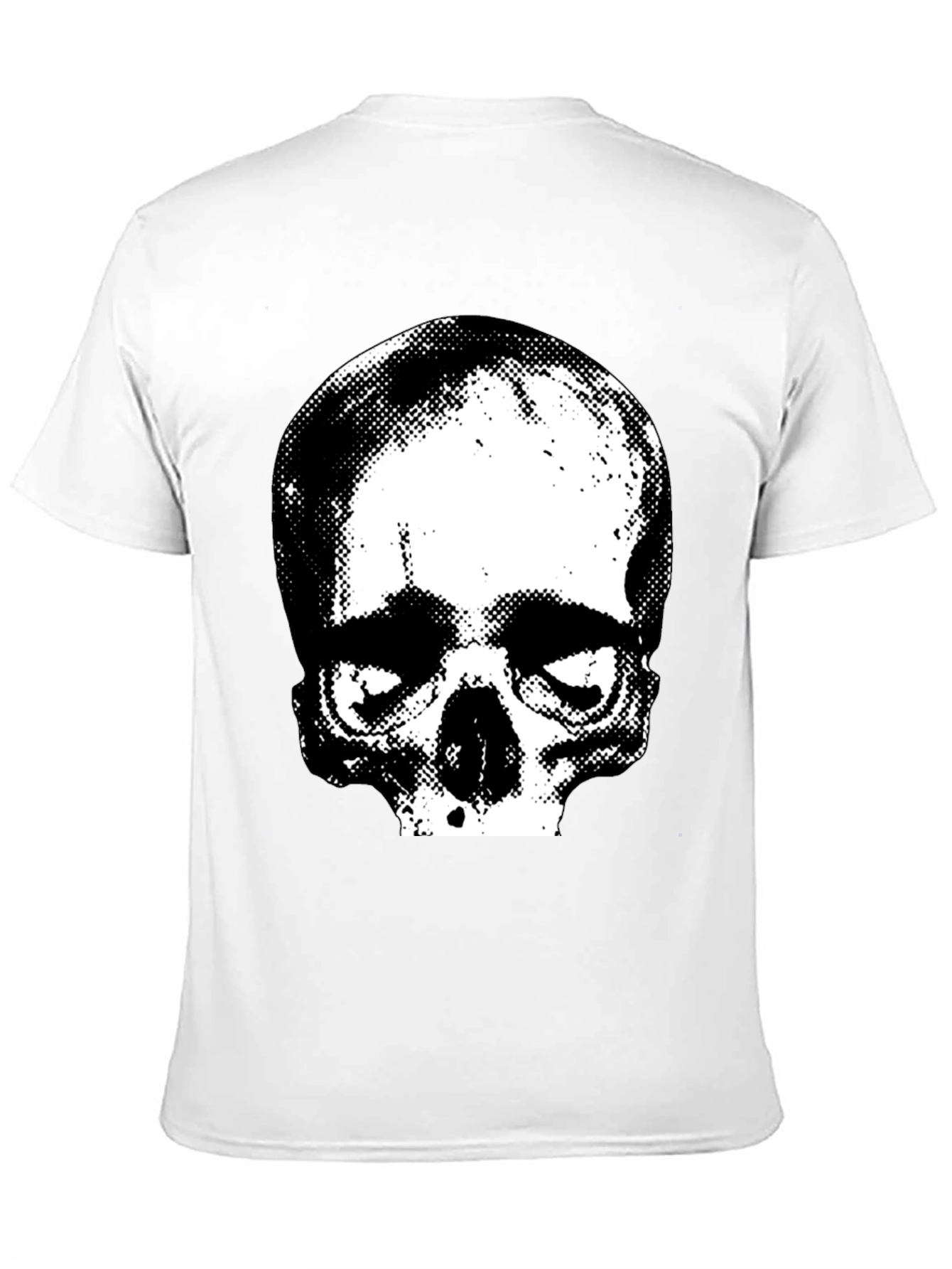 Skull Graphic Print Crew Neck Tee - Black