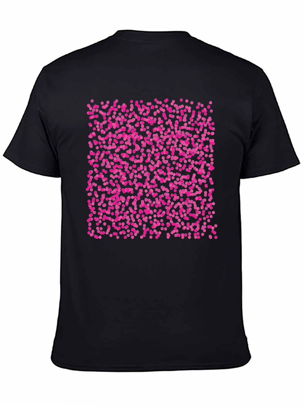 Black T-Shirt with Pink Dot Pattern