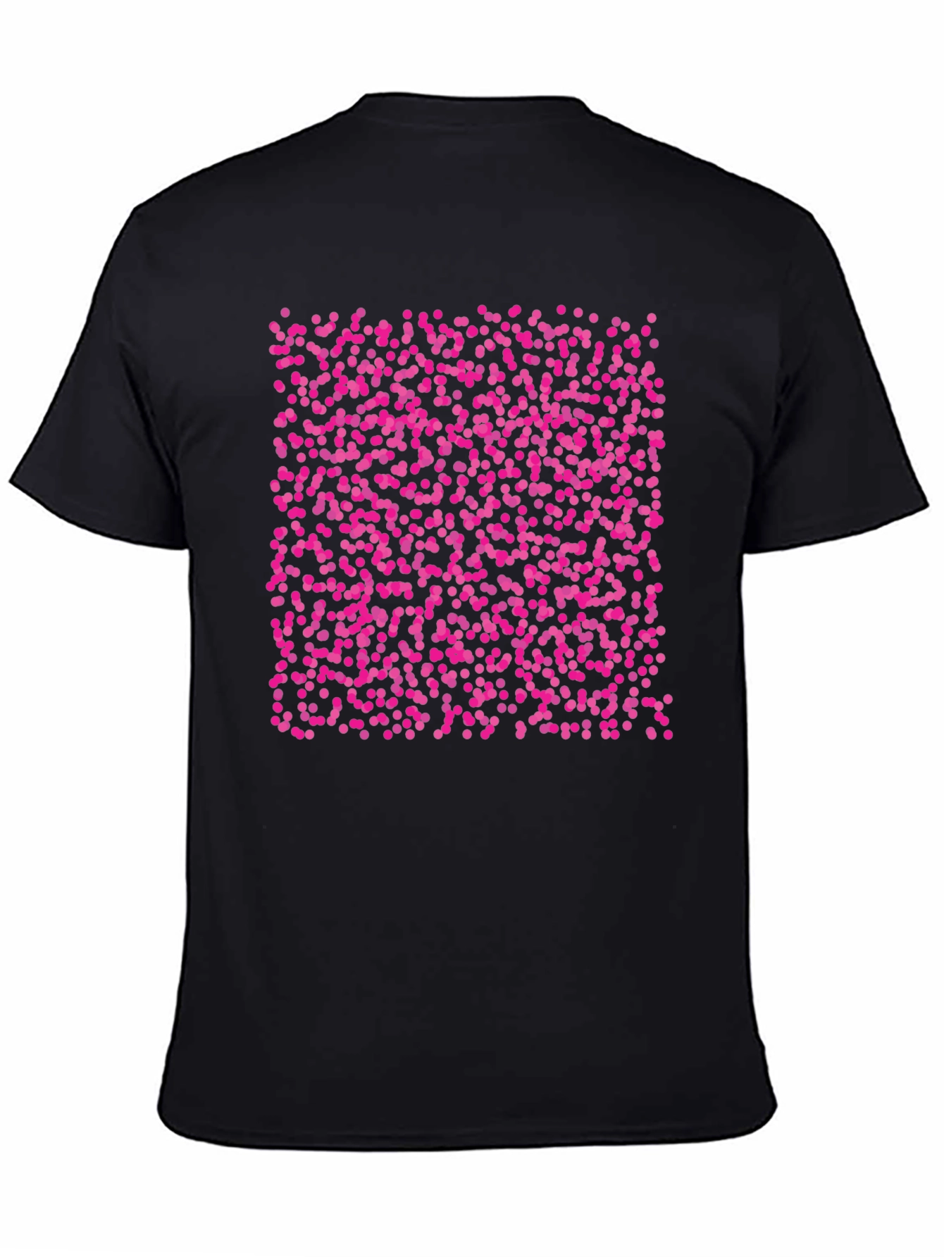 Black T-Shirt with Pink Dot Pattern