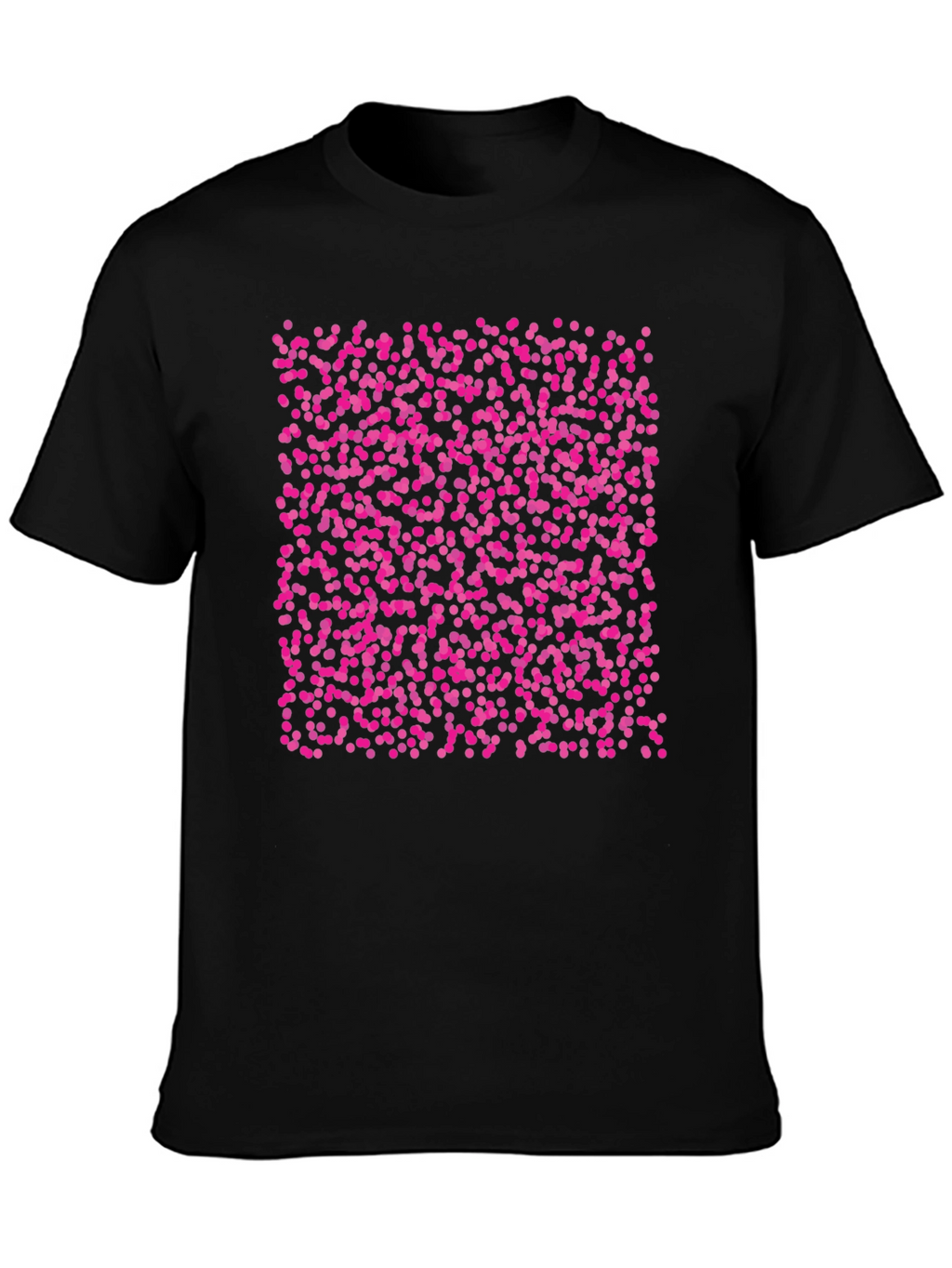 Black T-Shirt with Pink Dot Pattern