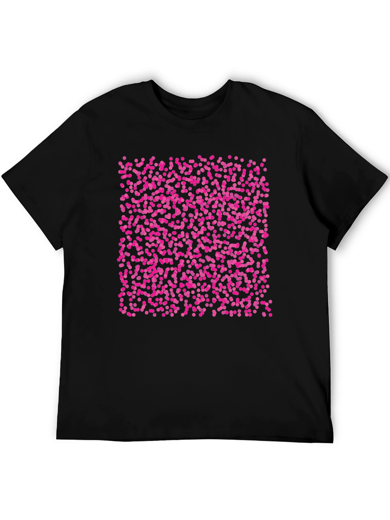 Black T-Shirt with Pink Dot Pattern