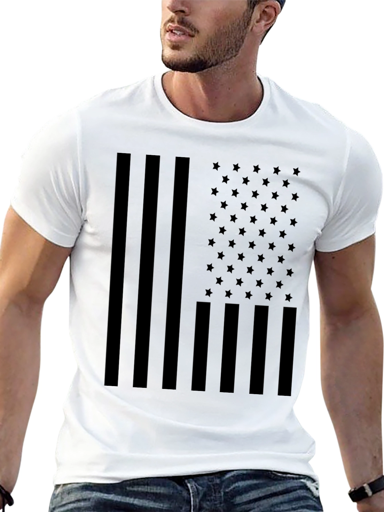 USA Flag Graphic Tee - Mens Patriotic T-Shirt