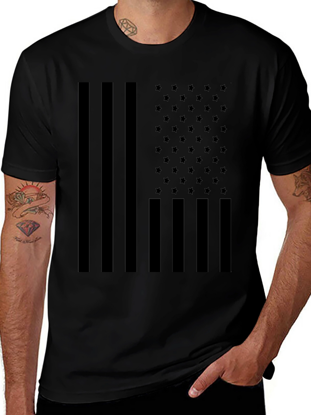 USA Flag Graphic Tee - Mens Patriotic T-Shirt