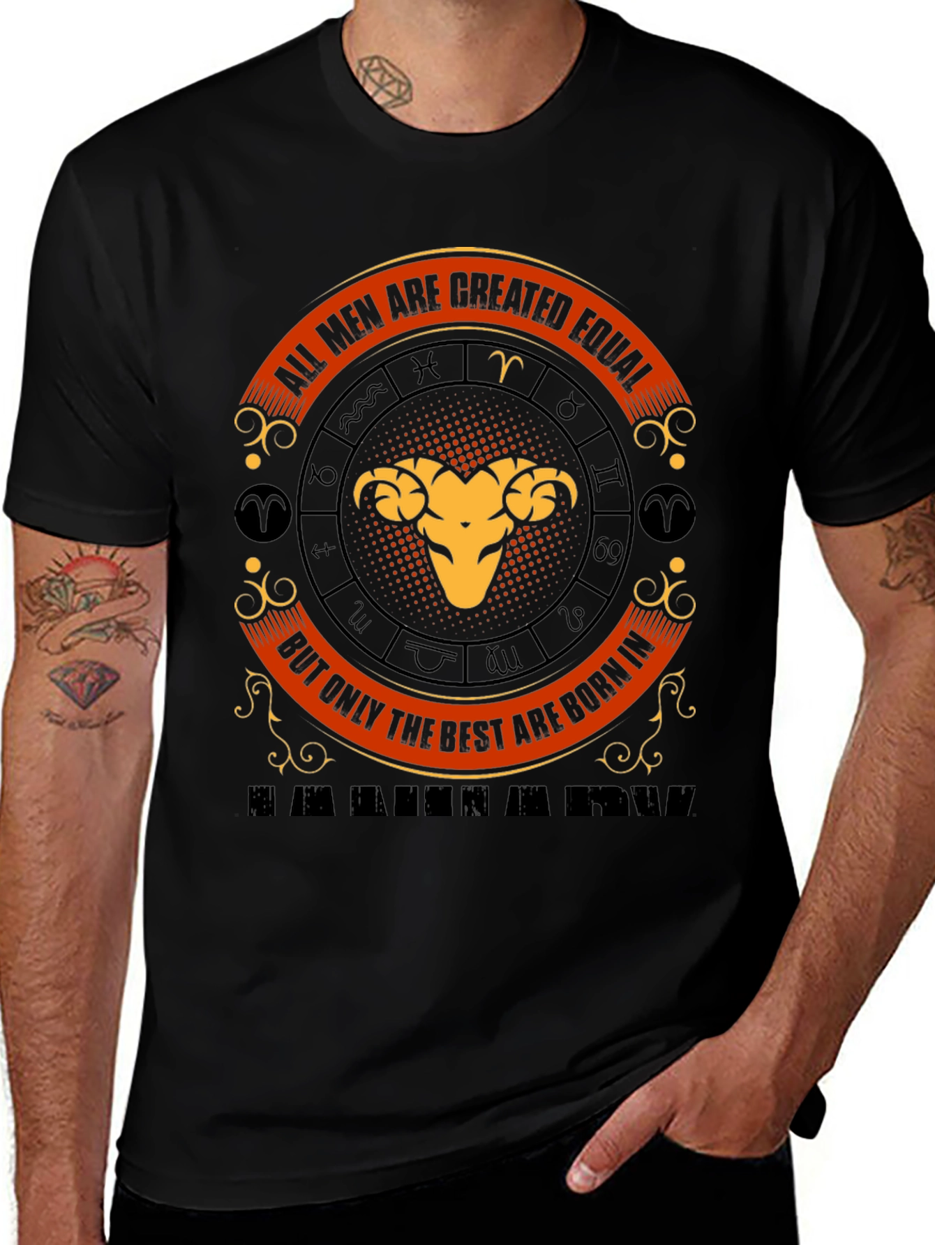 Aries Zodiac T-Shirt - All Men Are Created Equal