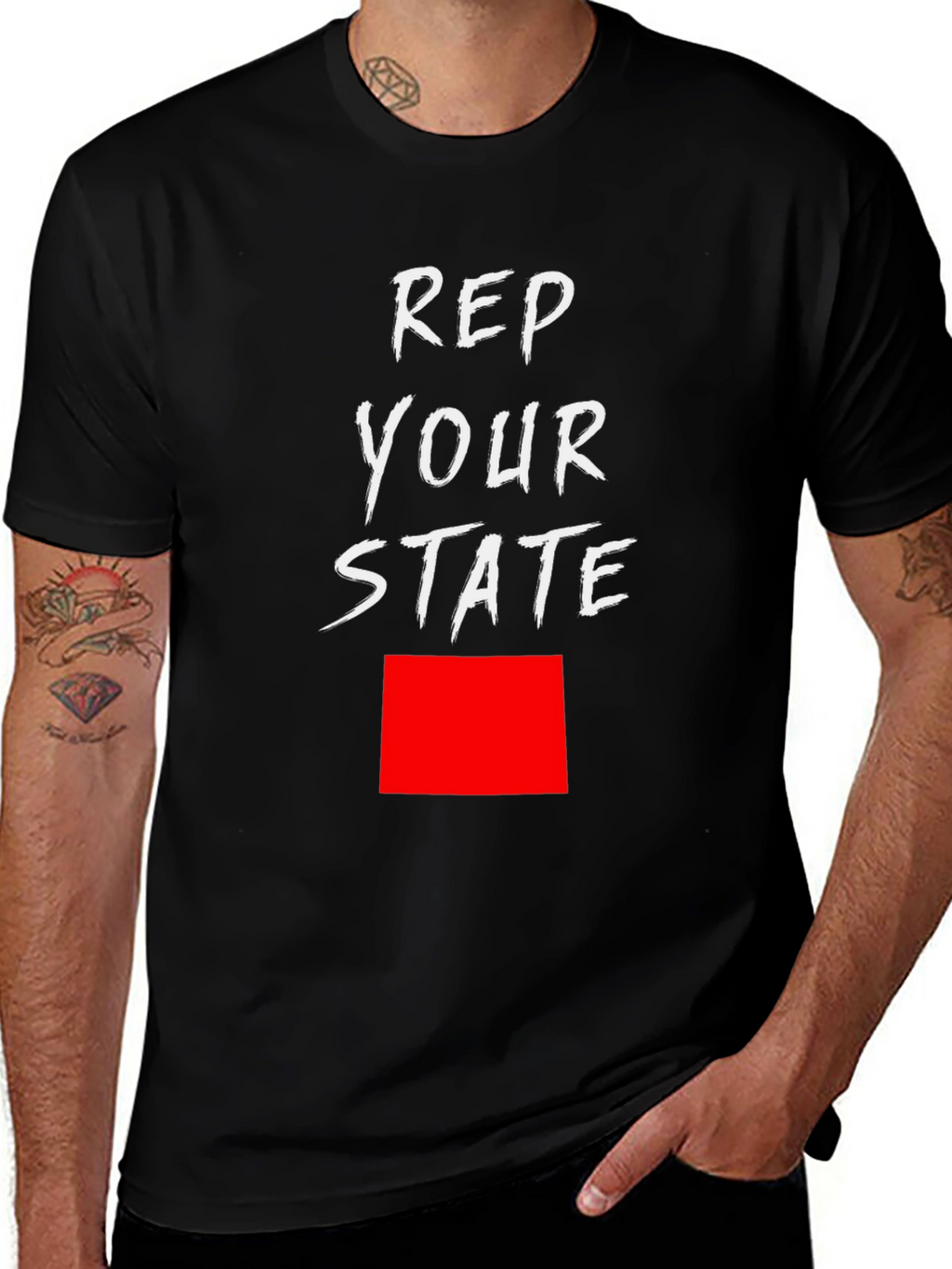 Rep Your State Graphic Tee - Black