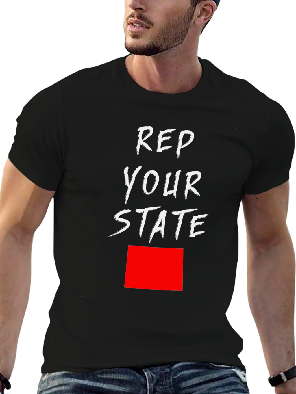 Rep Your State Graphic Tee - Black