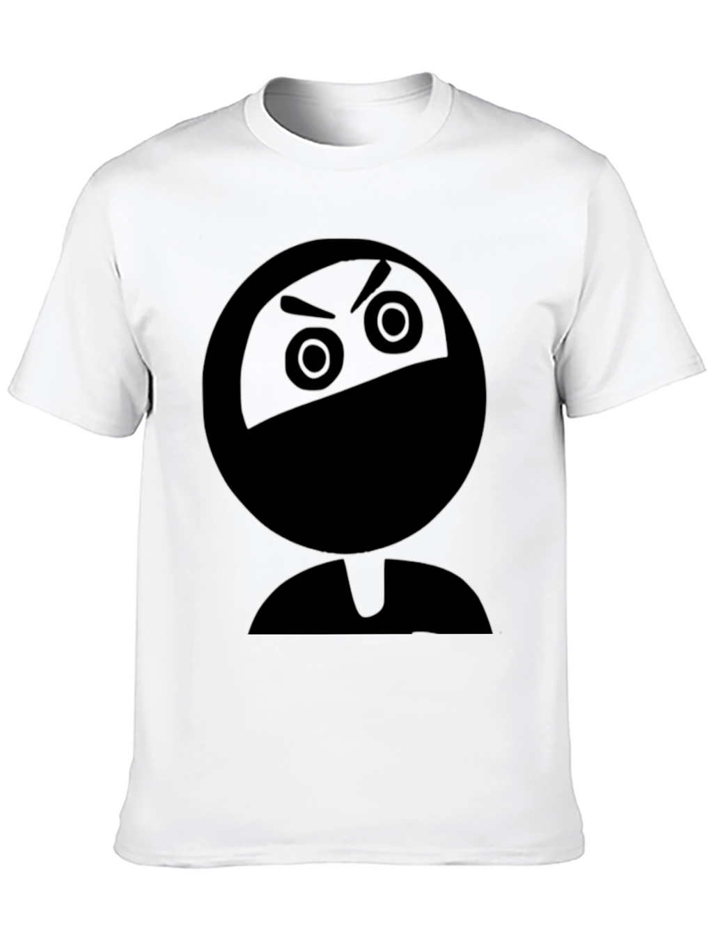 Ninja Emoji Graphic Print Black T-Shirt