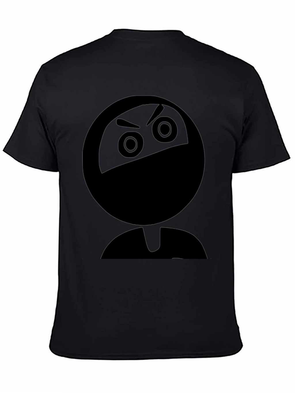 Ninja Emoji Graphic Print Black T-Shirt