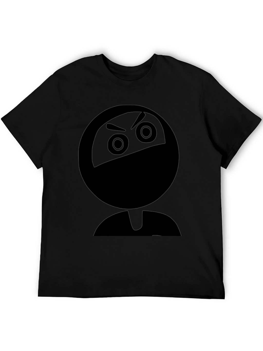 Ninja Emoji Graphic Print Black T-Shirt