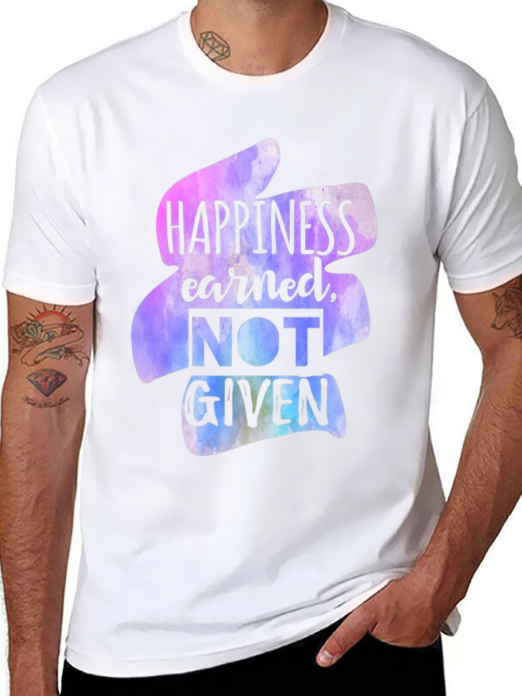 Happiness Earned Graphic Tee - Black
