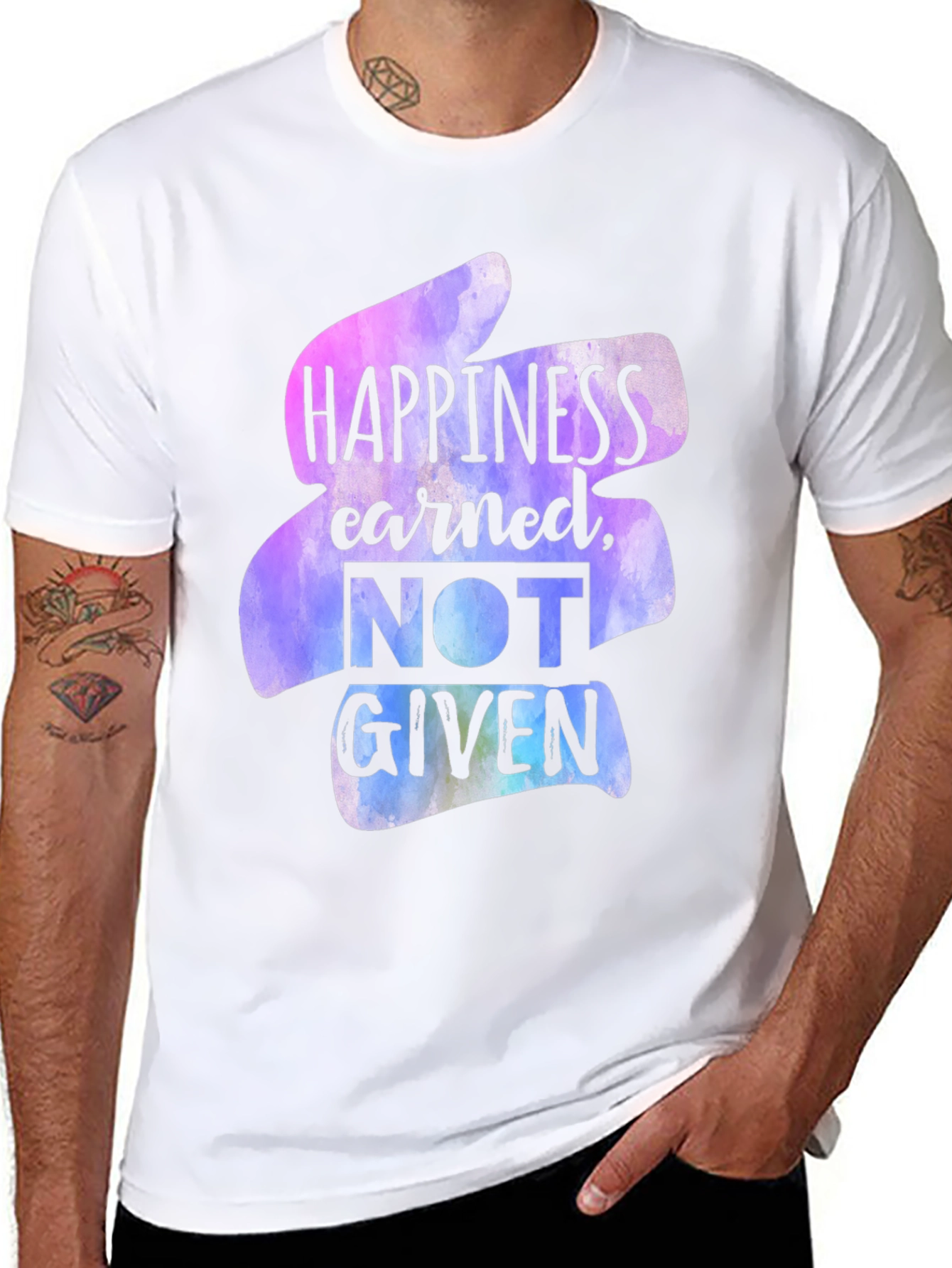 Happiness Earned Graphic Tee - Black
