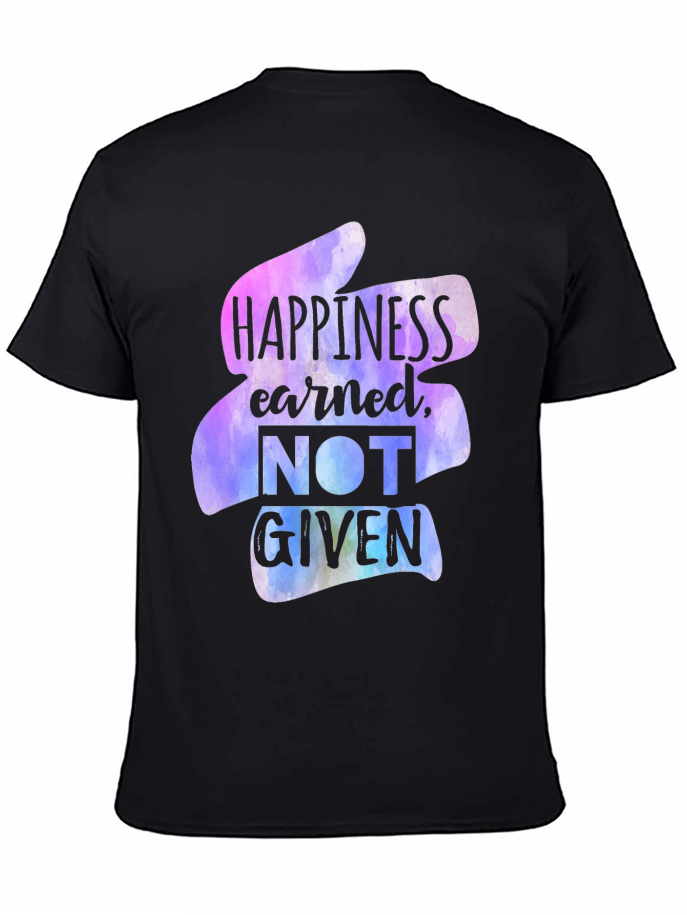 Happiness Earned Graphic Tee - Black
