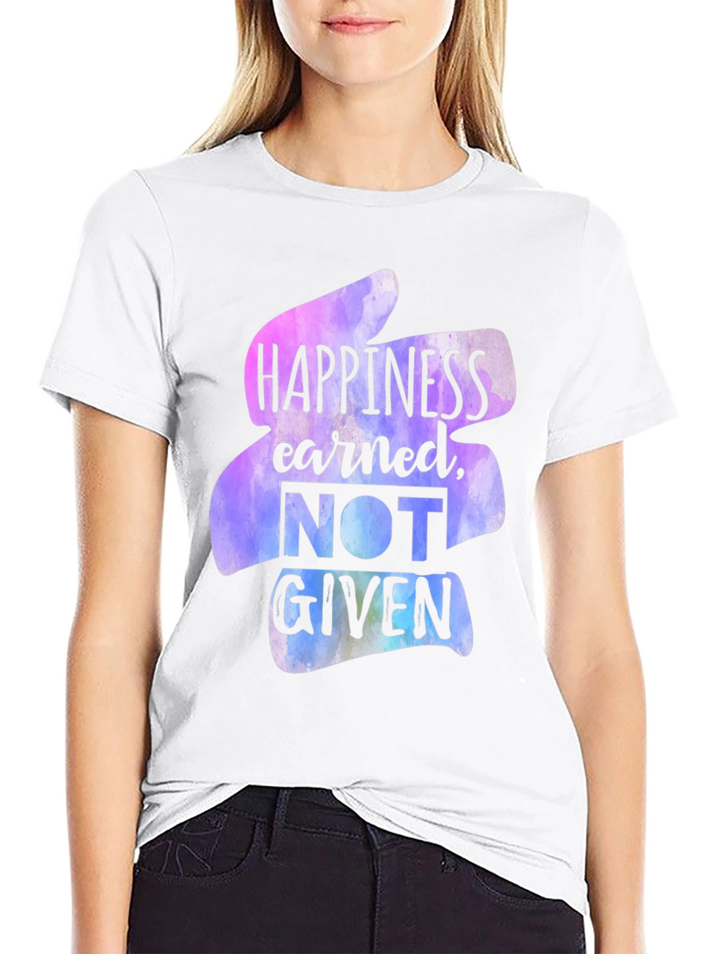 Happiness Earned Graphic Tee - Black