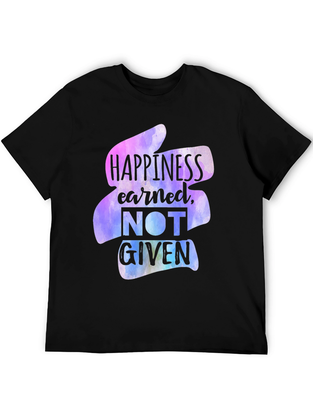 Happiness Earned Graphic Tee - Black